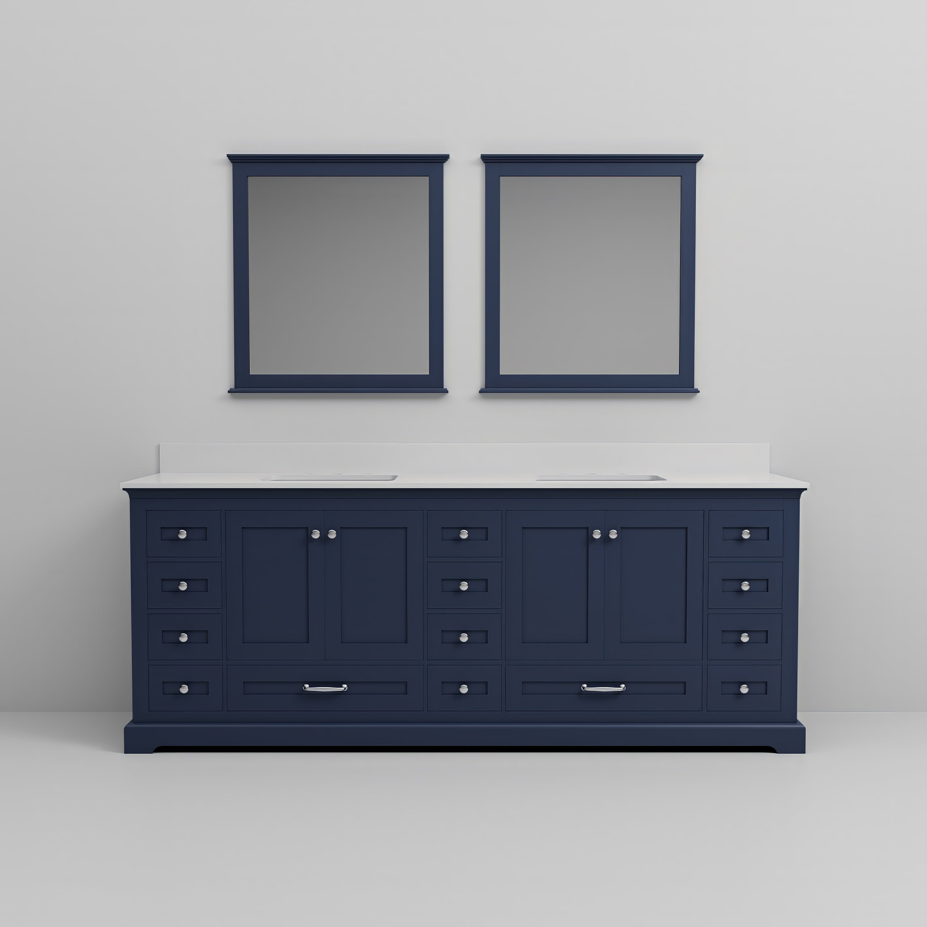 Dukes 84 in. W x 22 in. D Navy Blue Double Bath Vanity