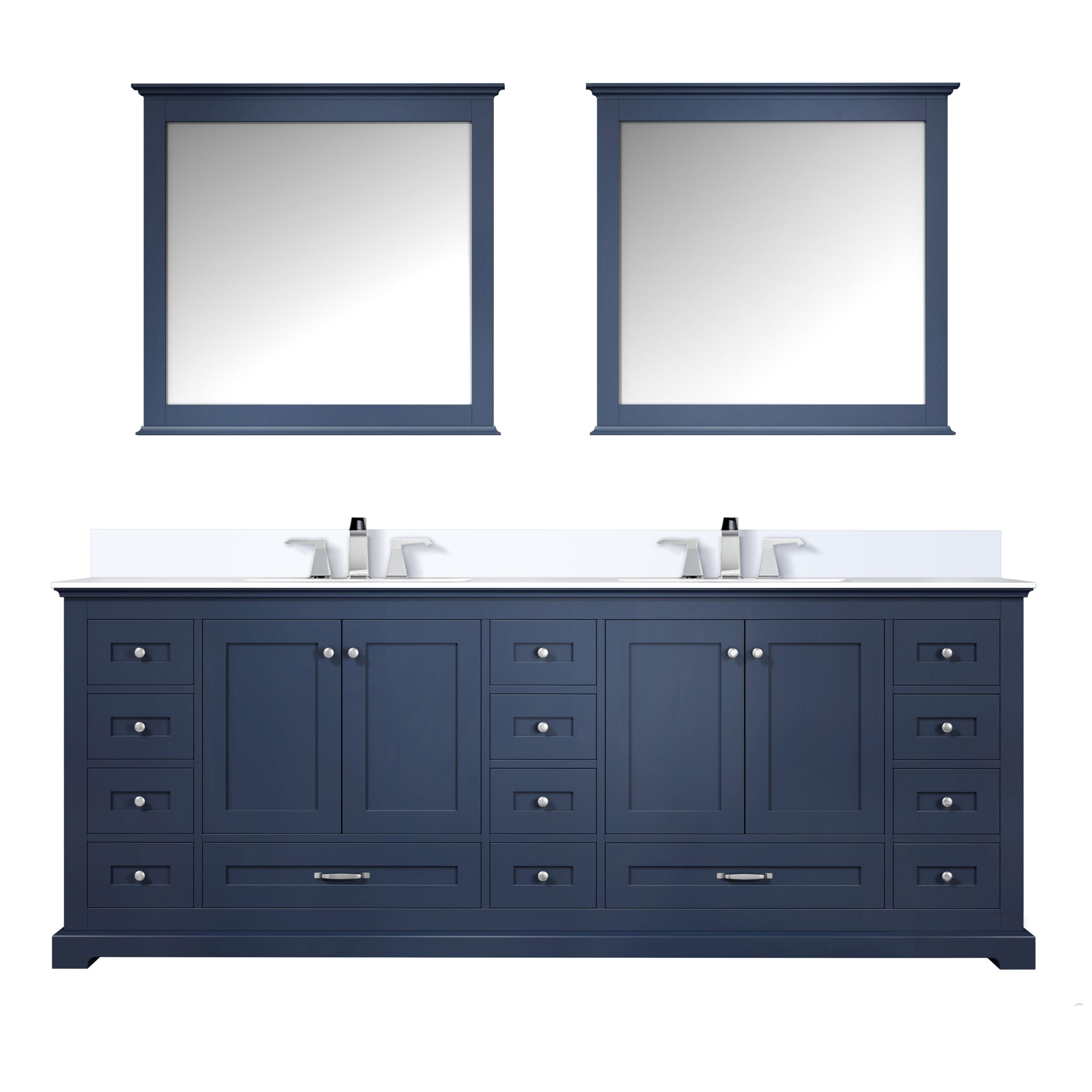 Dukes 84 in. W x 22 in. D Navy Blue Double Bath Vanity