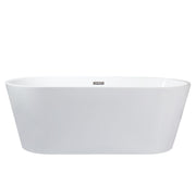 Melina 59 in White Freestanding Acrylic Flatbottom Soaking Bathtub