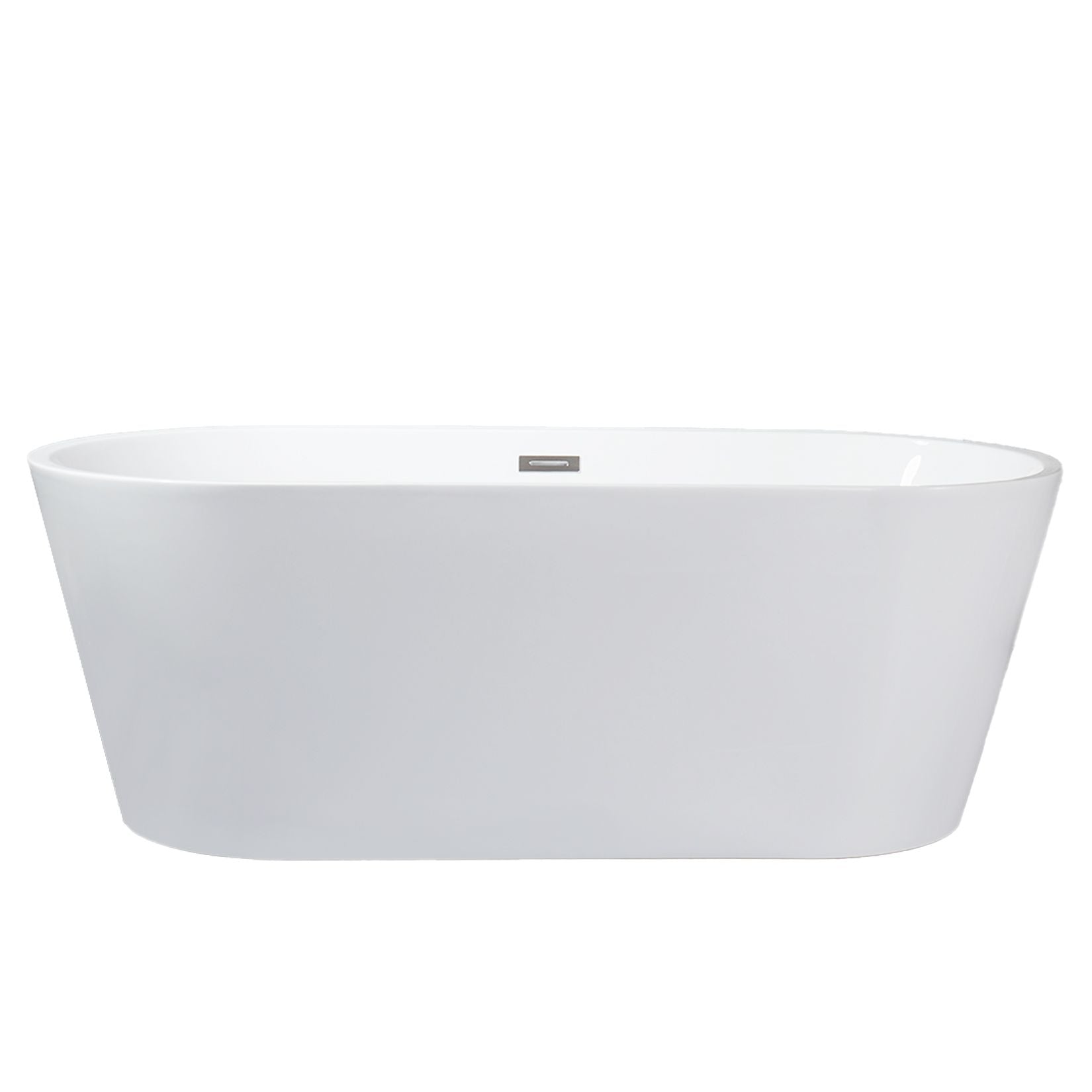 Melina 67 in White Freestanding Acrylic Flatbottom Soaking Bathtub