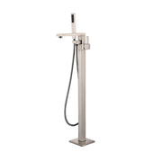Mare Single Handle Freestanding Floor Mount Tub Faucet Bathtub Filler with Hand Shower