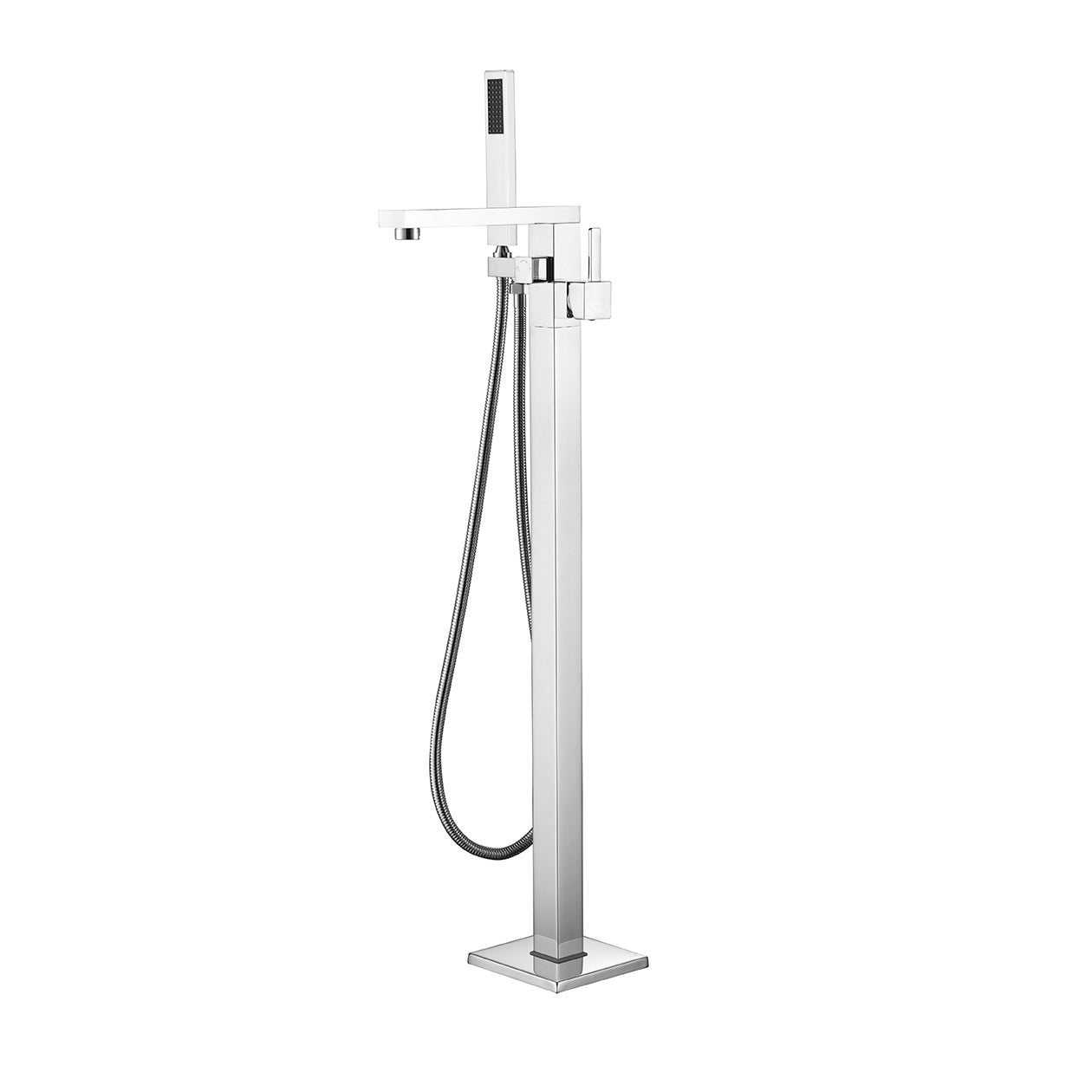 Mare Single Handle Freestanding Floor Mount Tub Faucet Bathtub Filler with Hand Shower