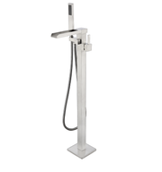 Cascata Single Handle Freestanding Floor Mount Tub Faucet Bathtub Filler with Hand Shower
