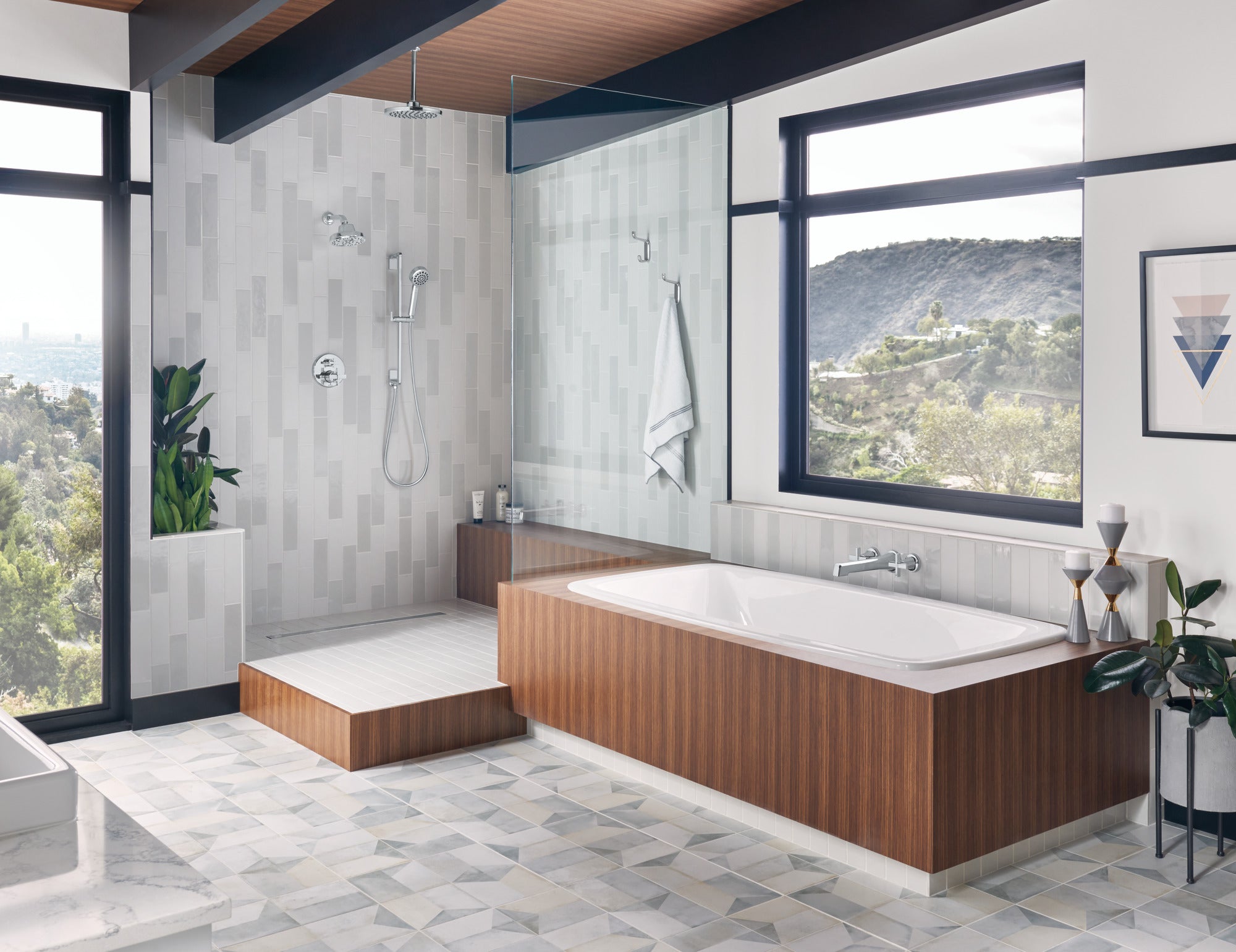 Brizo Levoir™ Two-Handle Wall Mount Tub Filler Cross Handle Kit