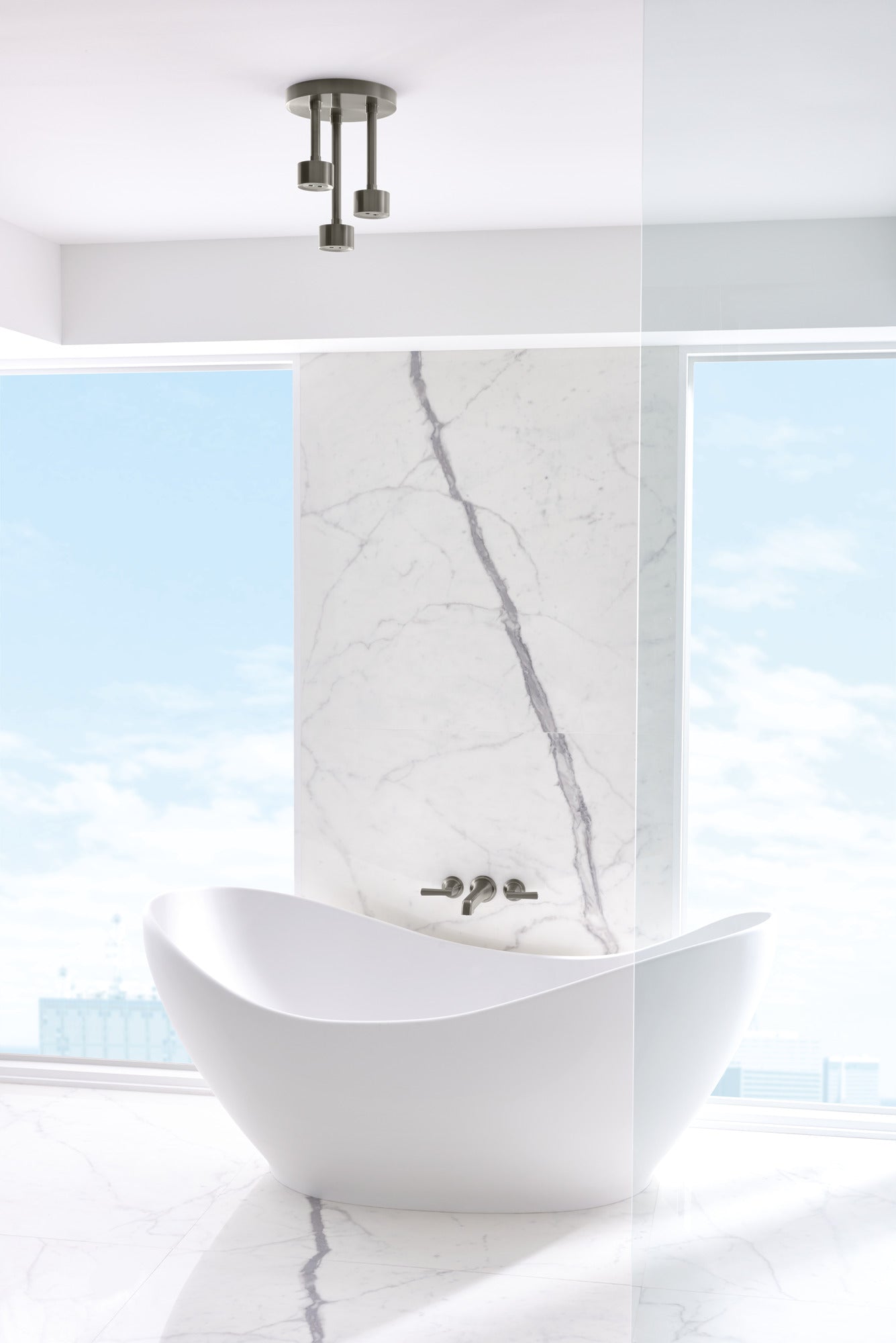 Brizo Levoir™ Two-Handle Wall Mount Tub Filler Lever Handle Kit