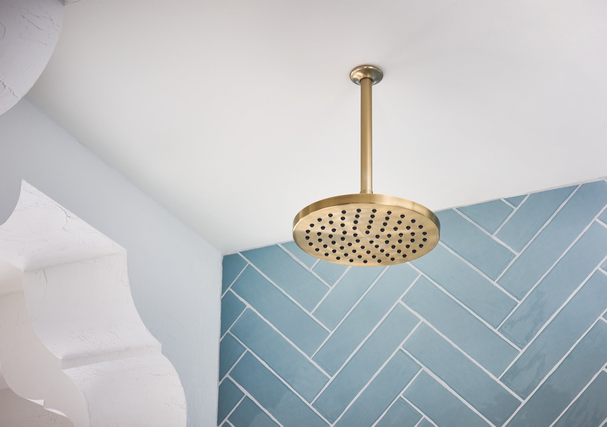 Brizo Essential™ Shower 10" Ceiling Mount Shower Arm And Round Flange