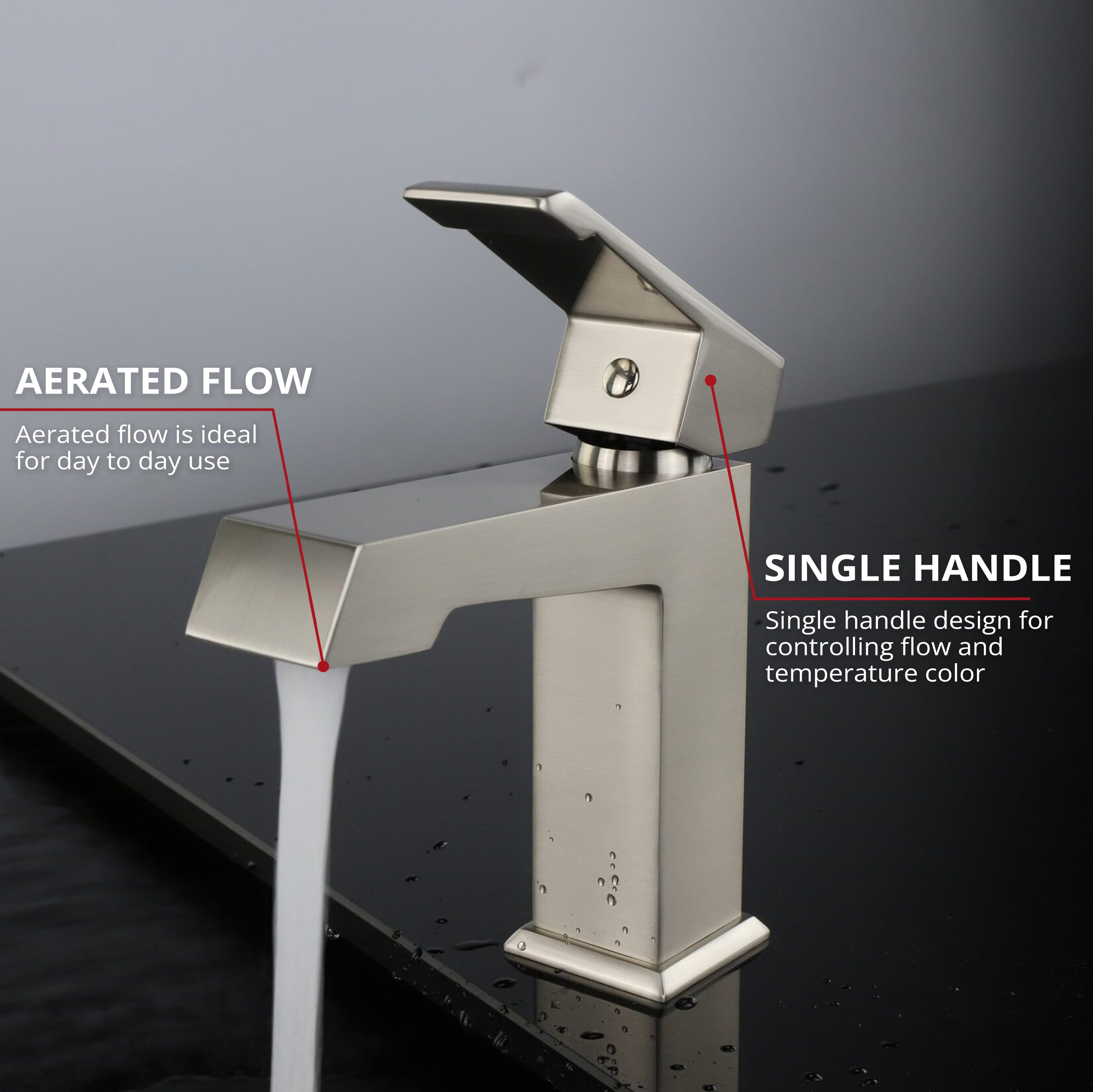 Labaro Single Hole Brass Bathroom Faucet