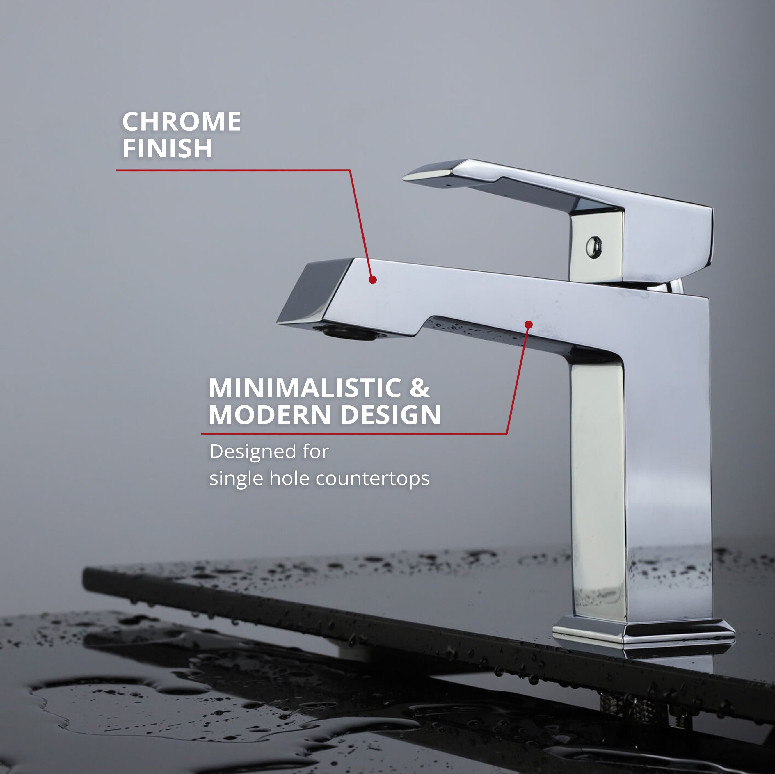 Labaro Single Hole Brass Bathroom Faucet
