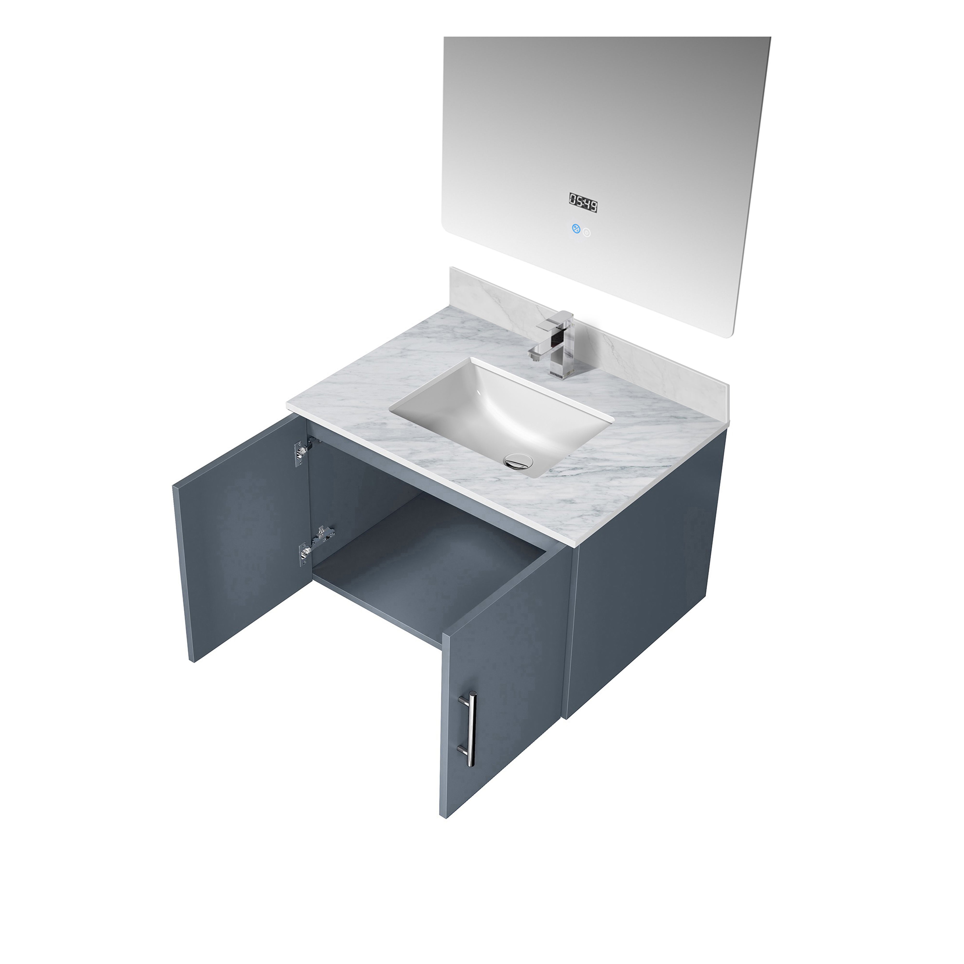 Geneva 30 in. W x 22 in. D Dark Grey Bath Vanity