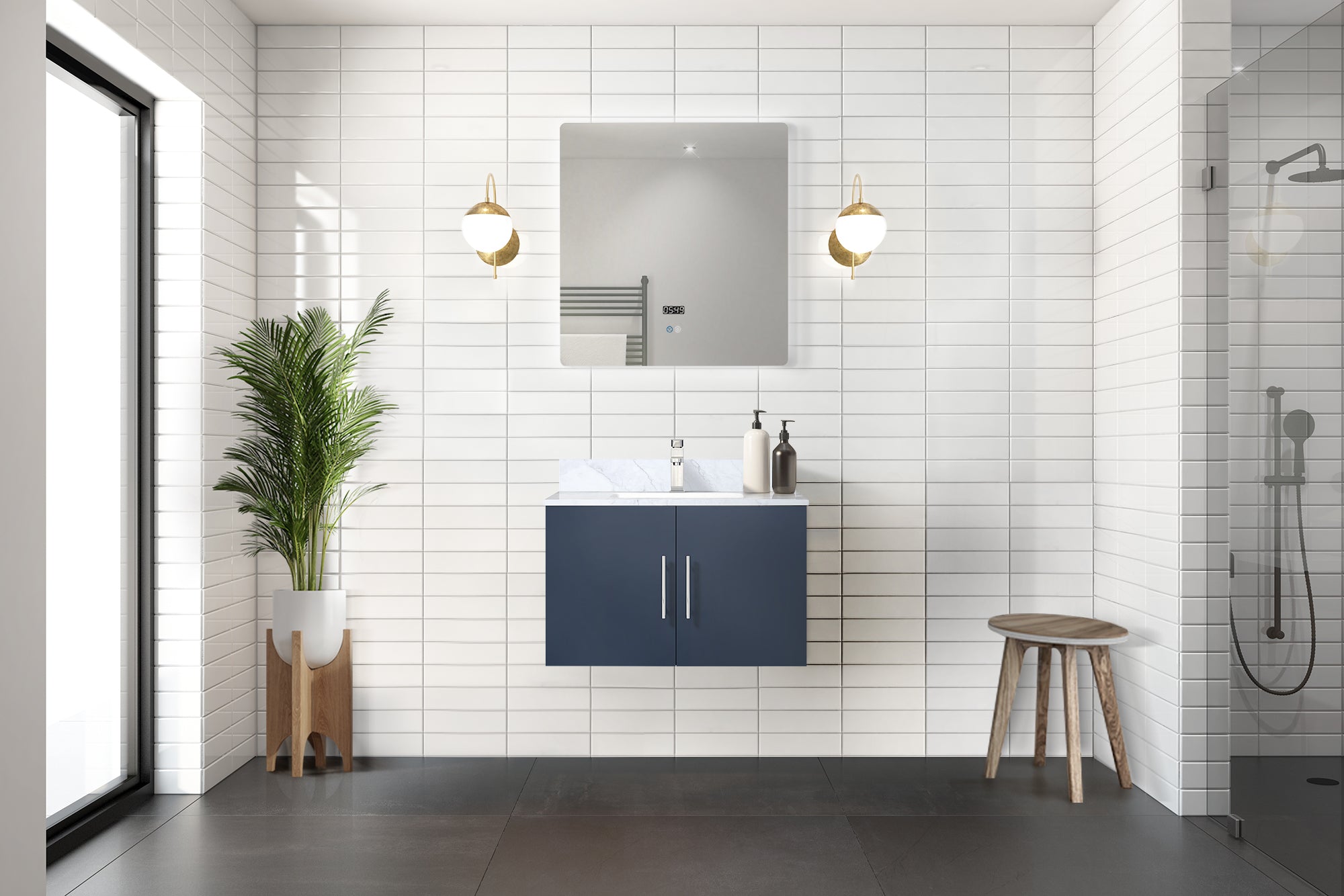 Geneva 30 in. W x 22 in. D Navy Blue Bath Vanity