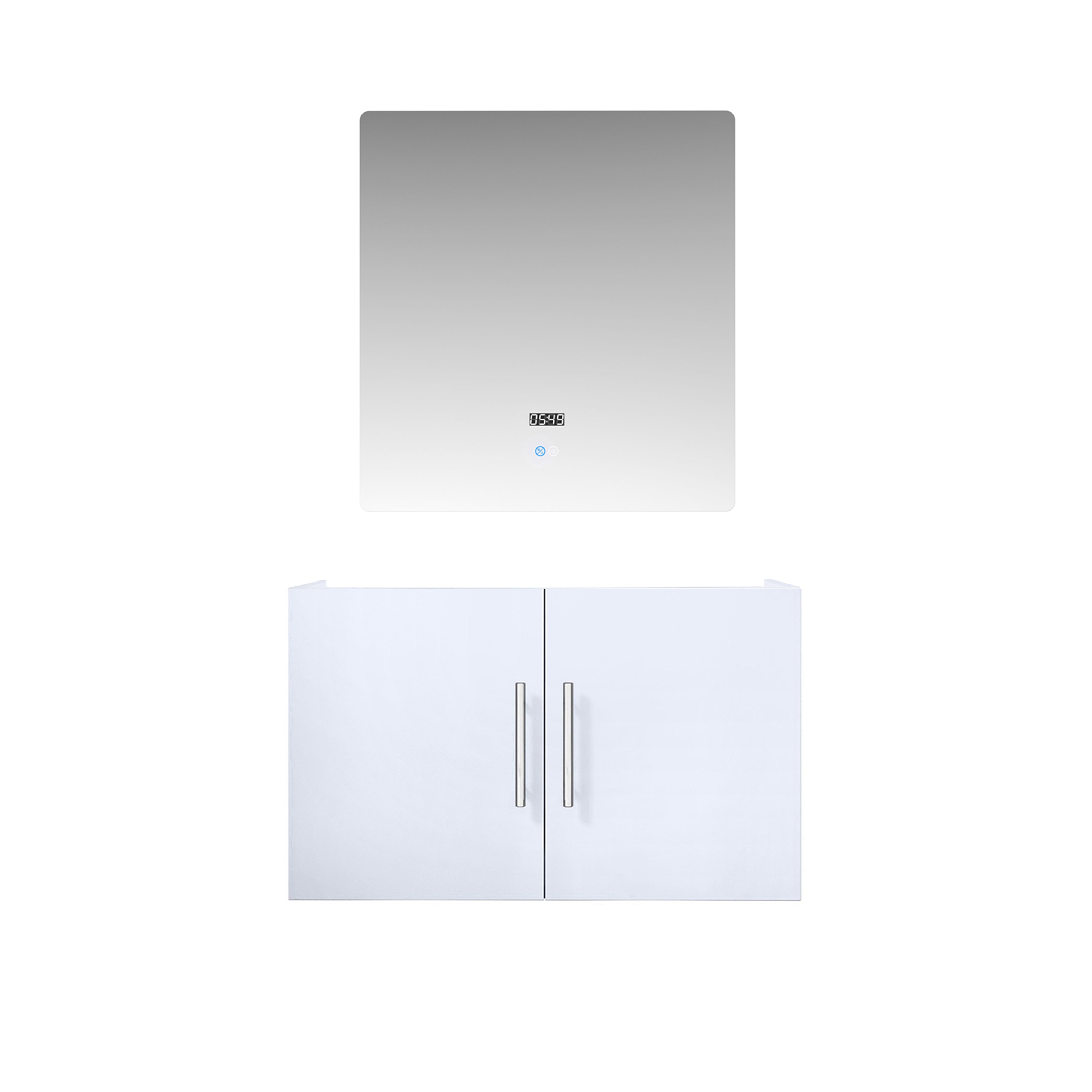 Geneva 30 in. W x 22 in. D Glossy White Bath Vanity