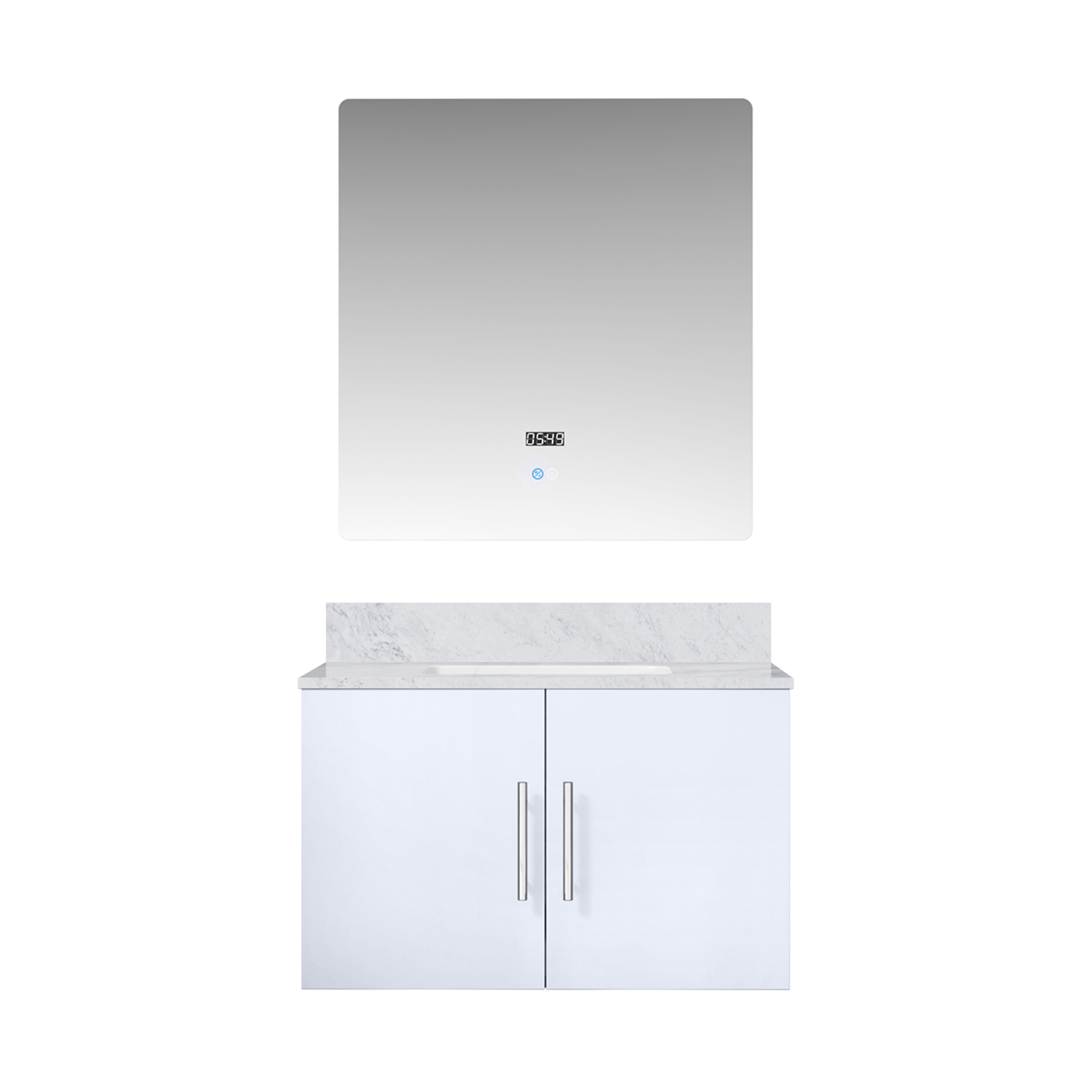 Geneva 30 in. W x 22 in. D Glossy White Bath Vanity
