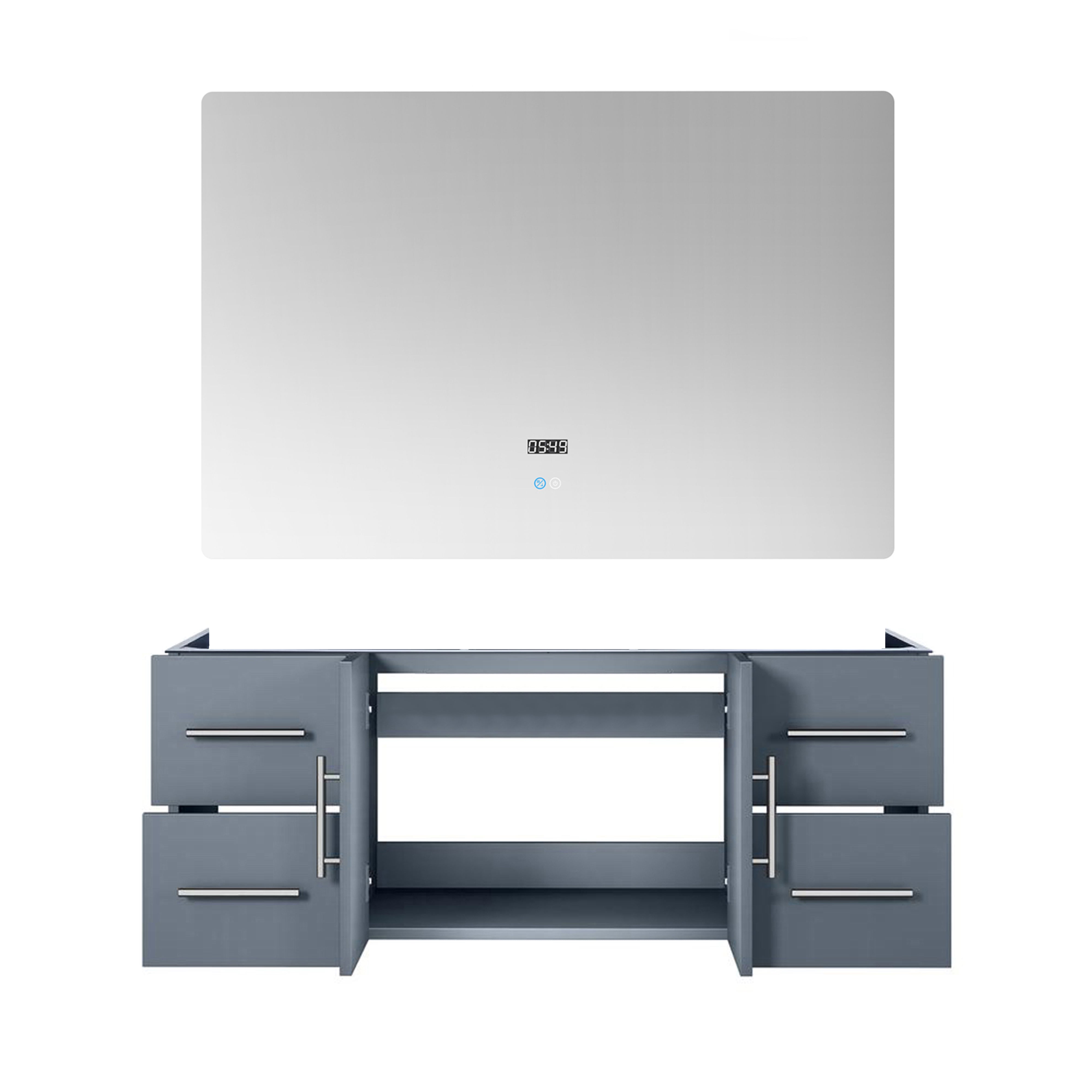 Geneva 48 in. W x 22 in. D Dark Grey Bath Vanity
