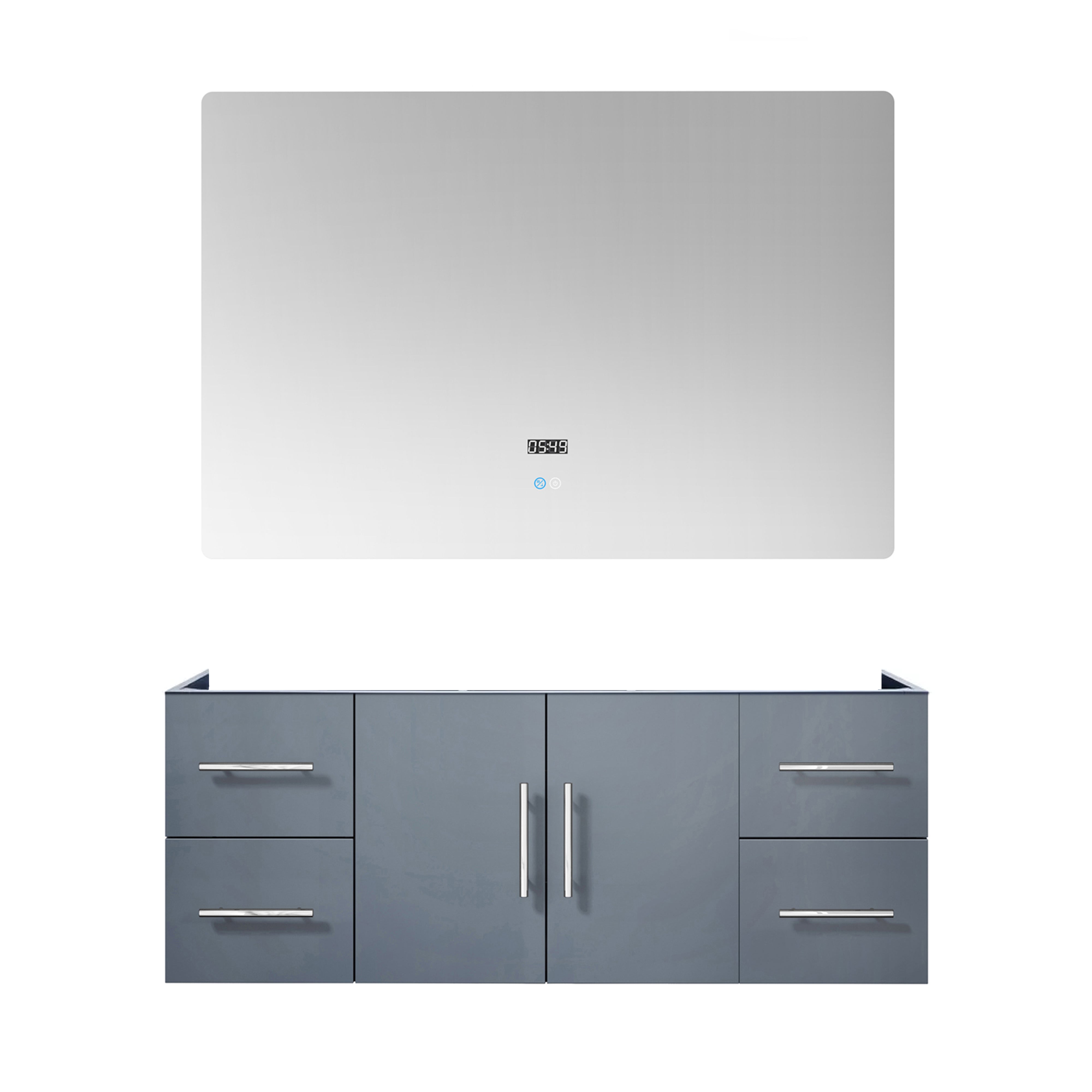 Geneva 48 in. W x 22 in. D Dark Grey Bath Vanity