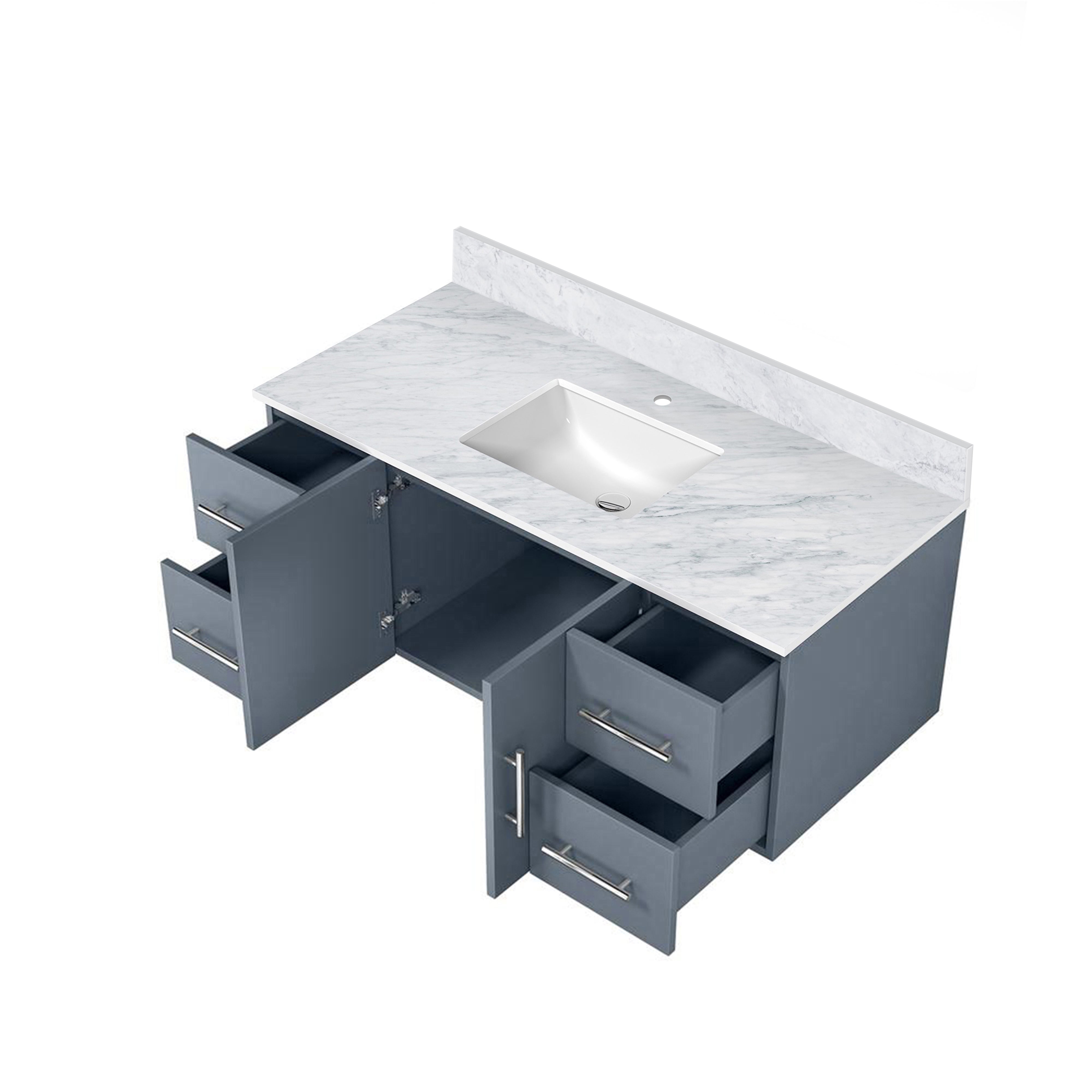 Geneva 48 in. W x 22 in. D Dark Grey Bath Vanity