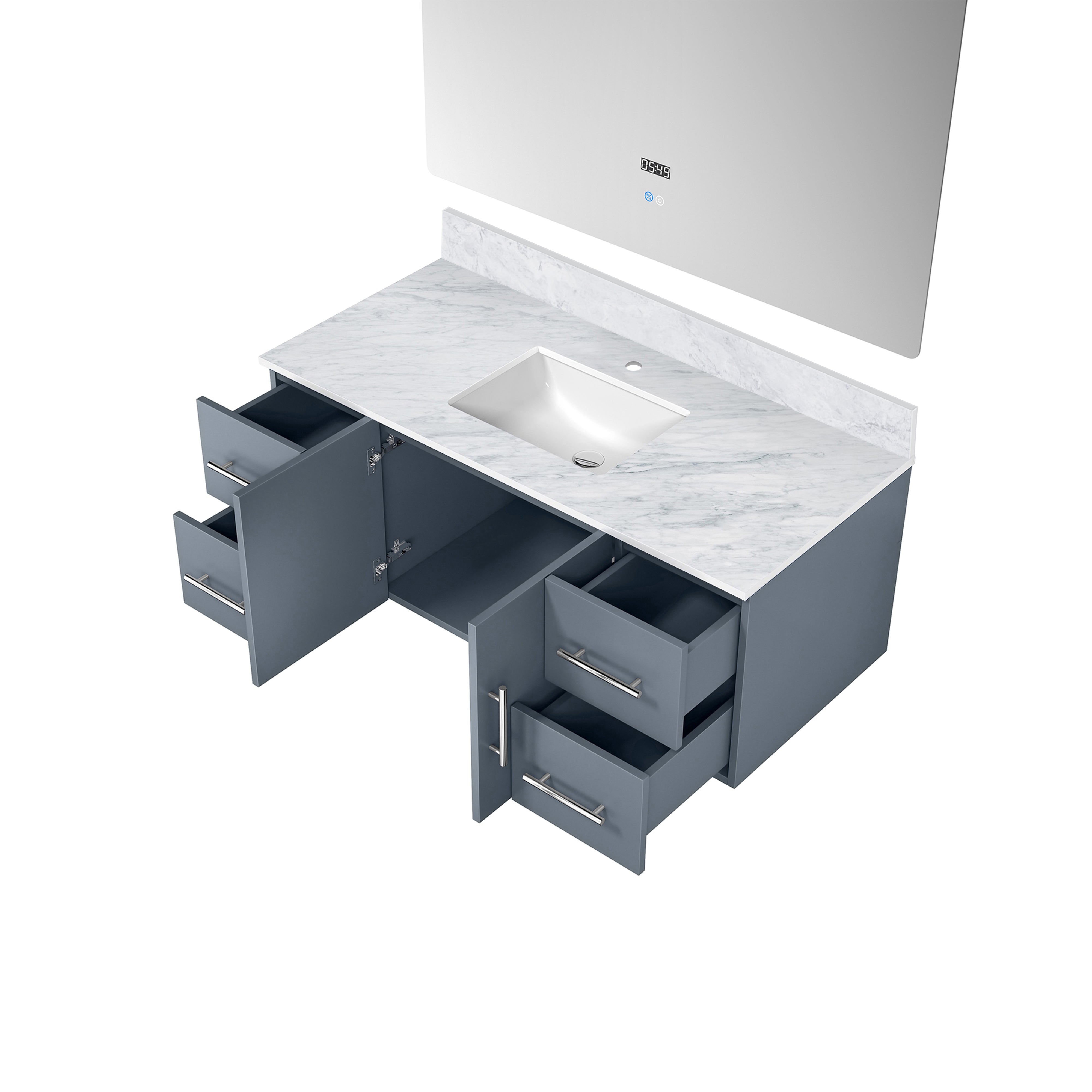 Geneva 48 in. W x 22 in. D Dark Grey Bath Vanity