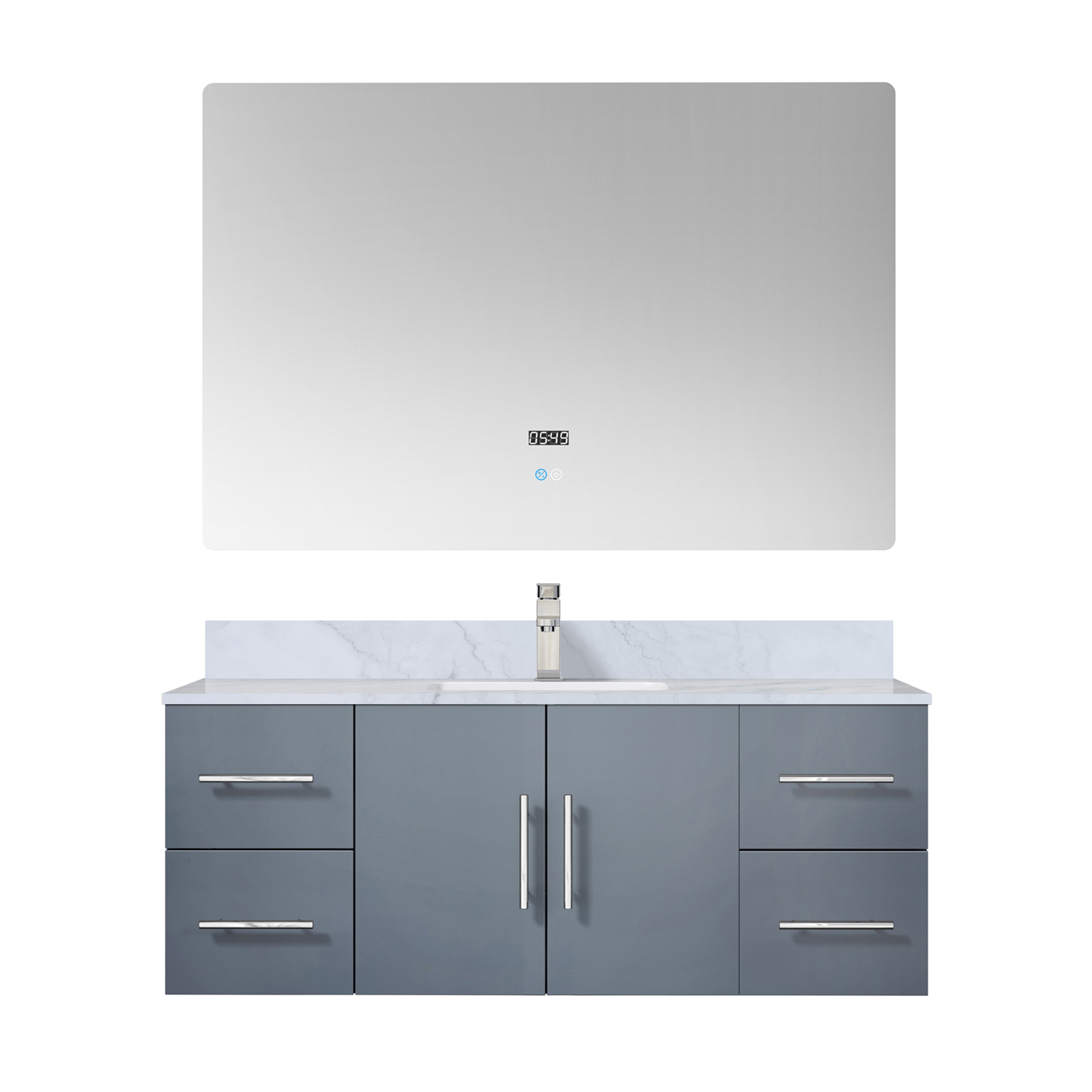 Geneva 48 in. W x 22 in. D Dark Grey Bath Vanity