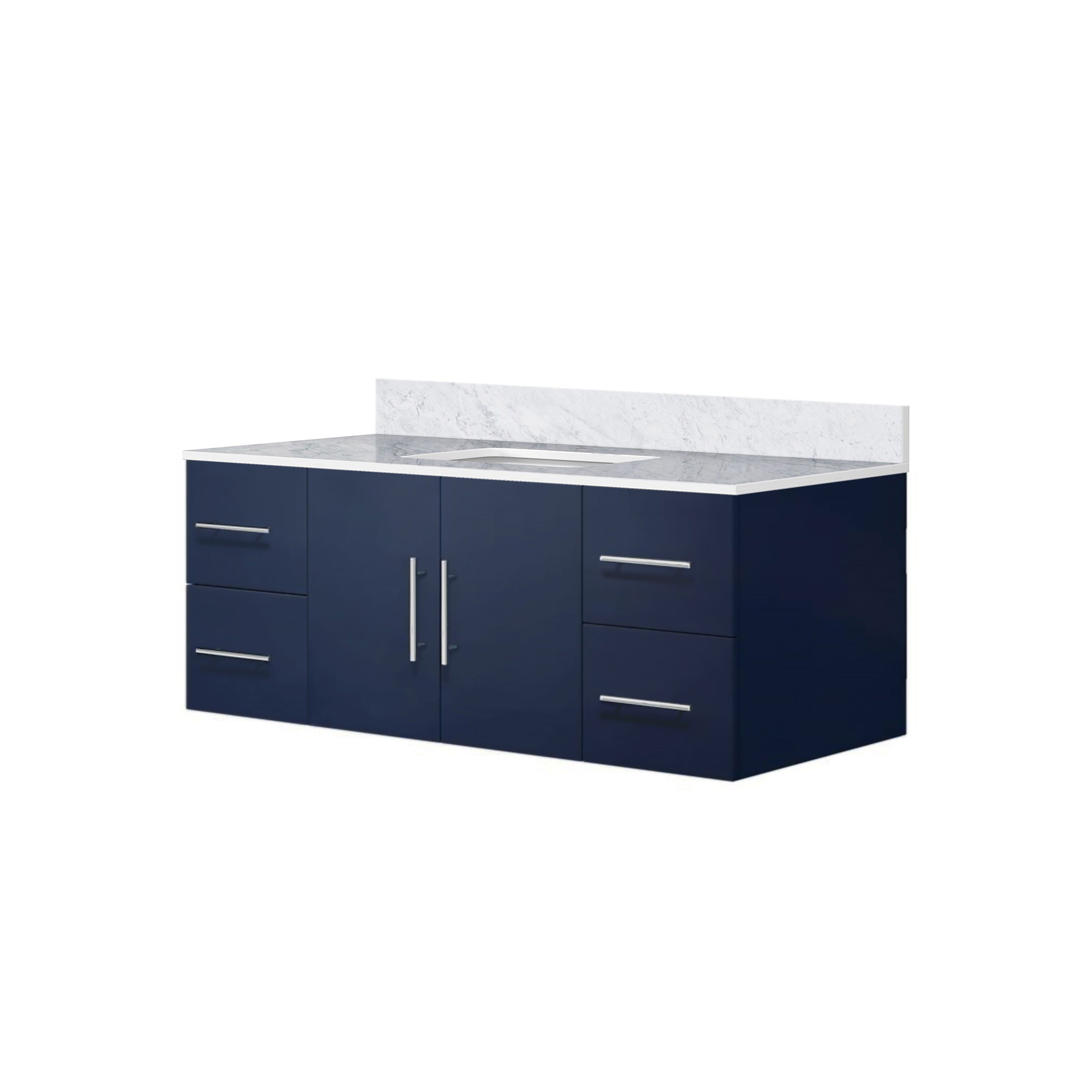 Geneva 48 in. W x 22 in. D Navy Blue Bath Vanity