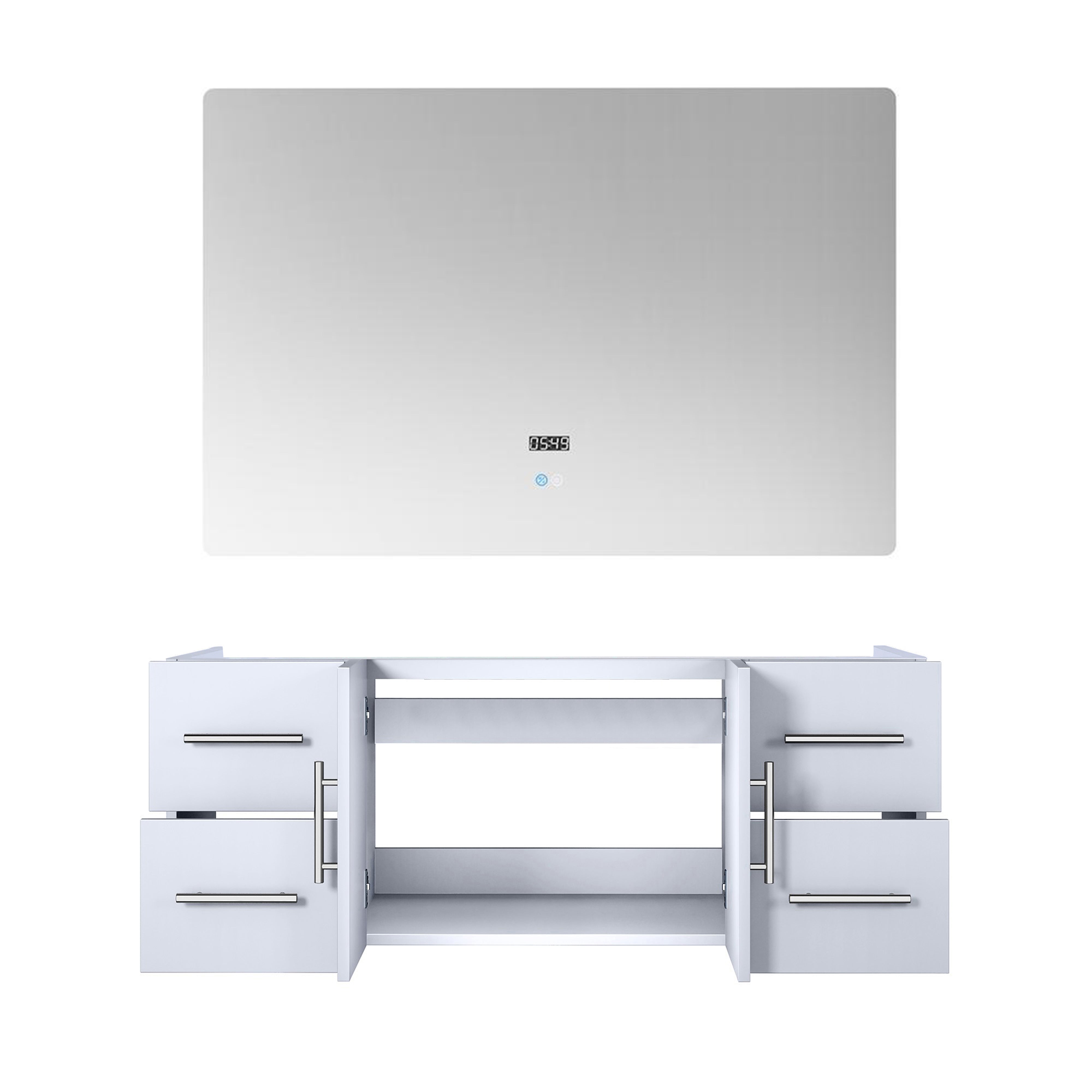 Geneva 48 in. W x 22 in. D Glossy White Bath Vanity