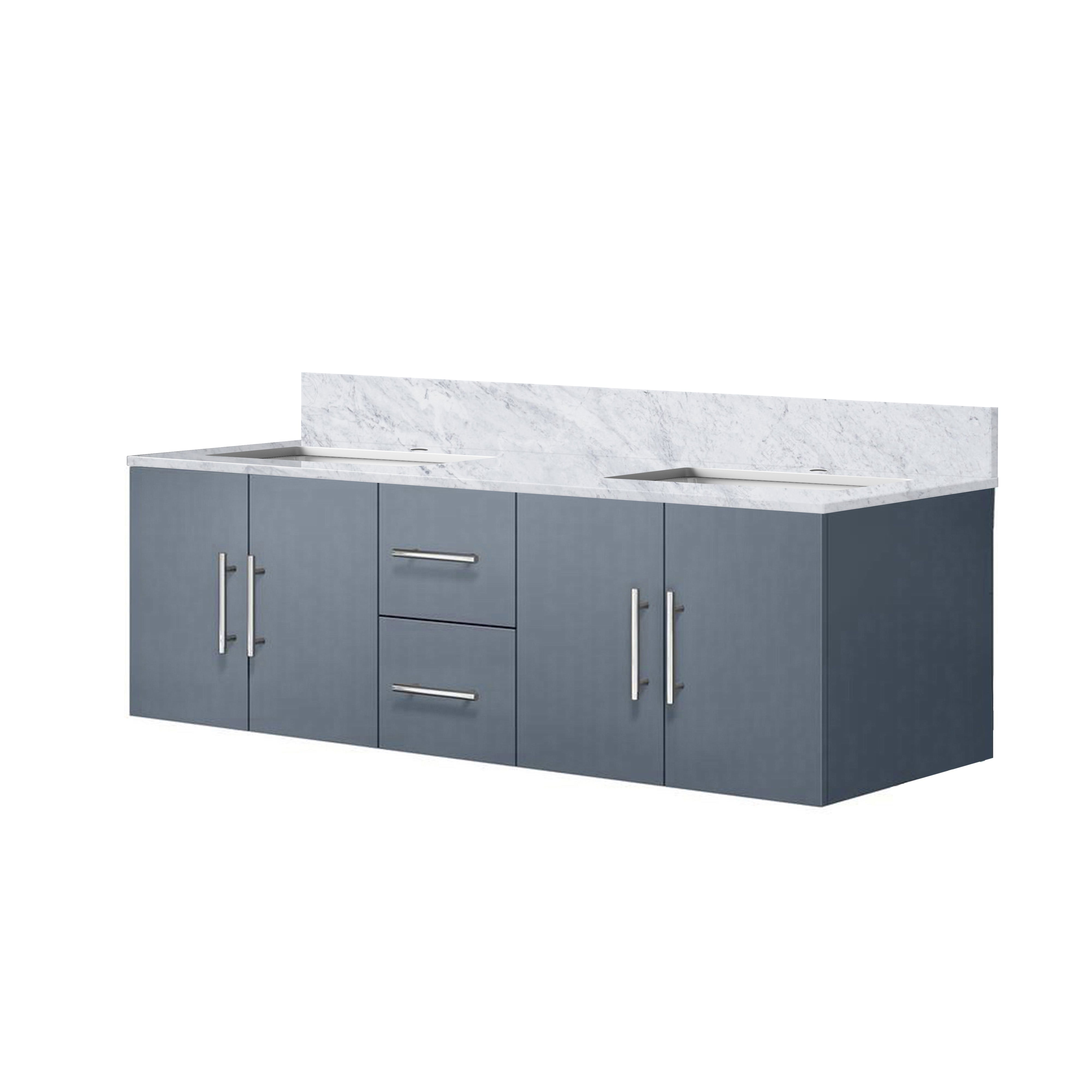 Geneva 60 in. W x 22 in. D Dark Grey Double Bath Vanity