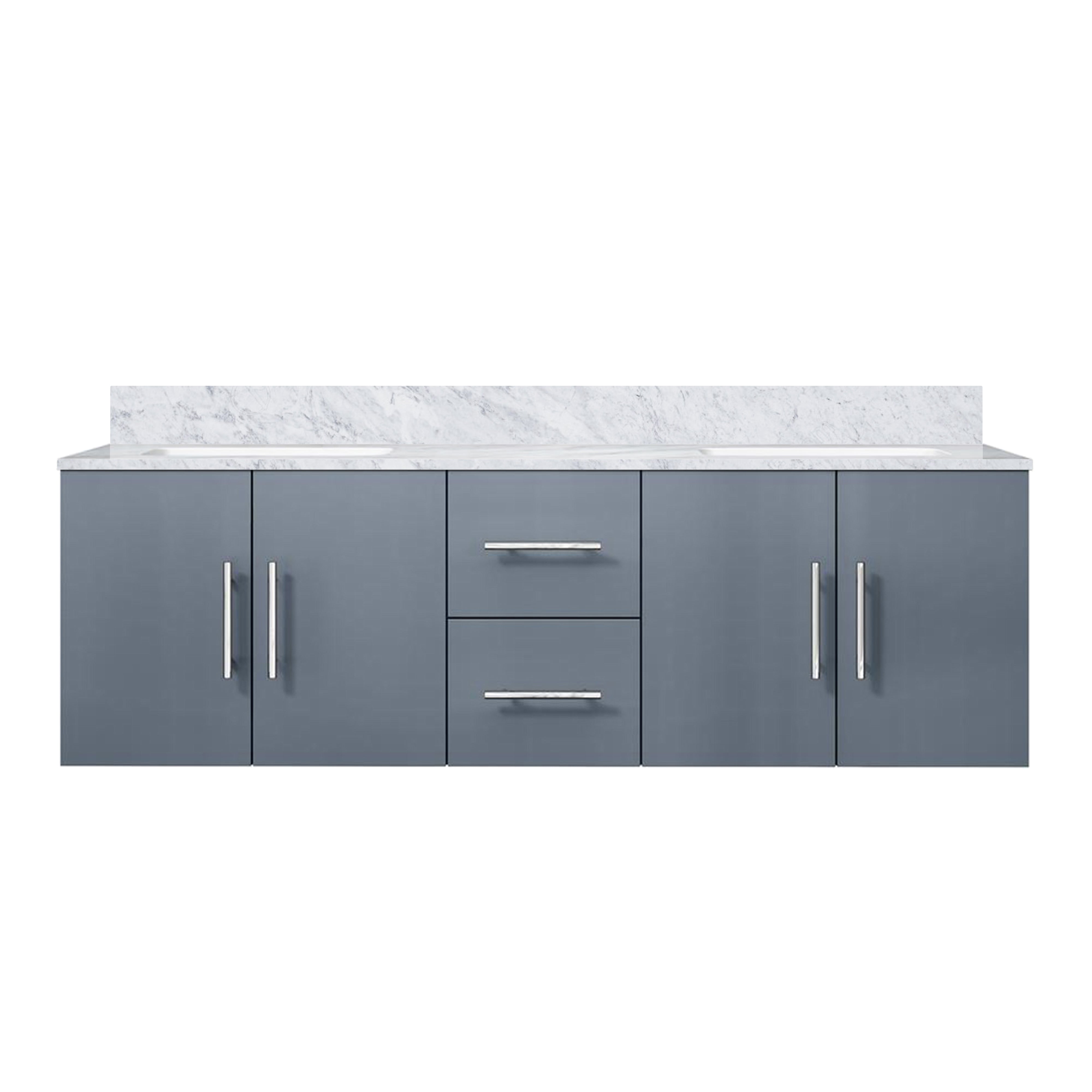 Geneva 60 in. W x 22 in. D Dark Grey Double Bath Vanity