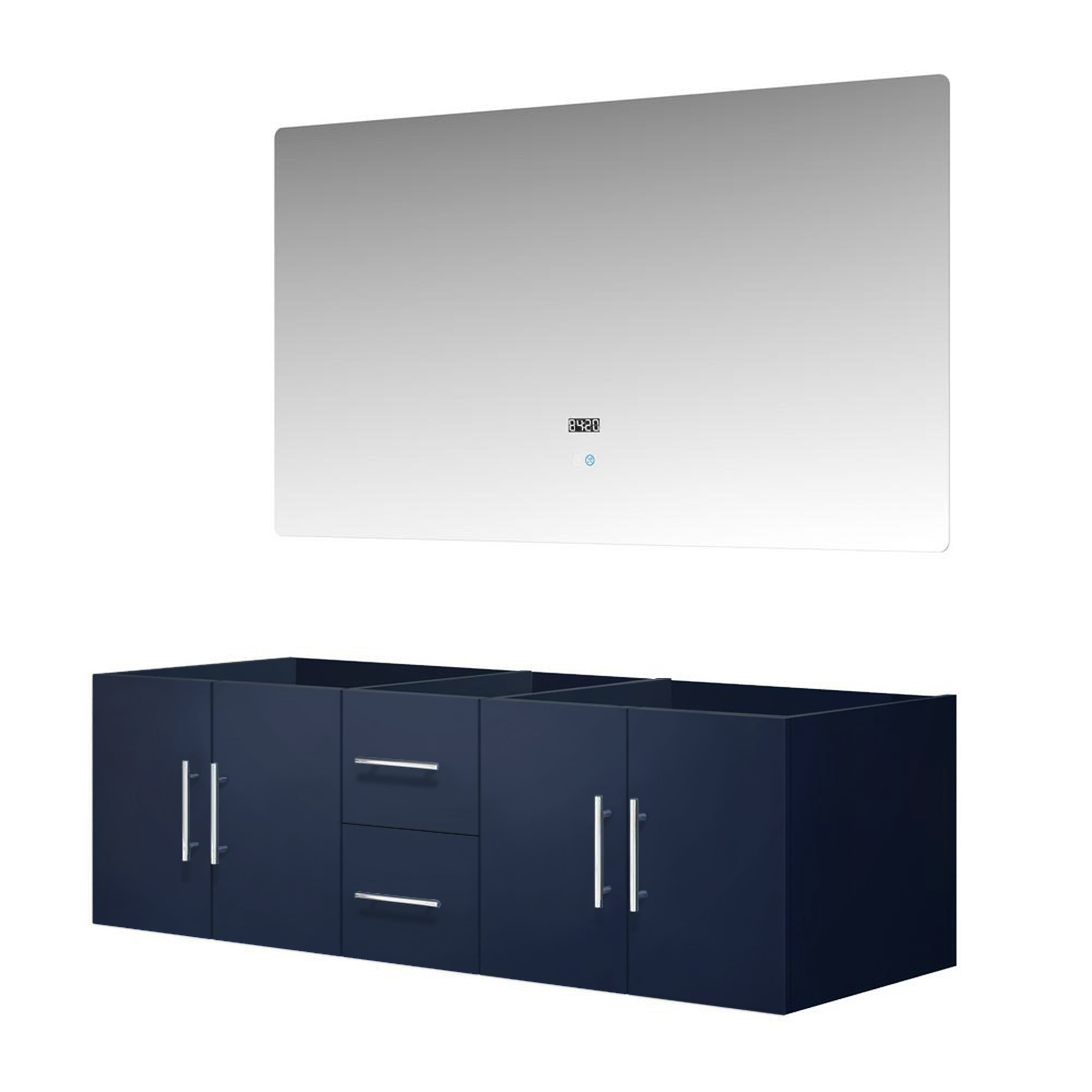 Geneva 60 in. W x 22 in. D Navy Blue Double Bath Vanity