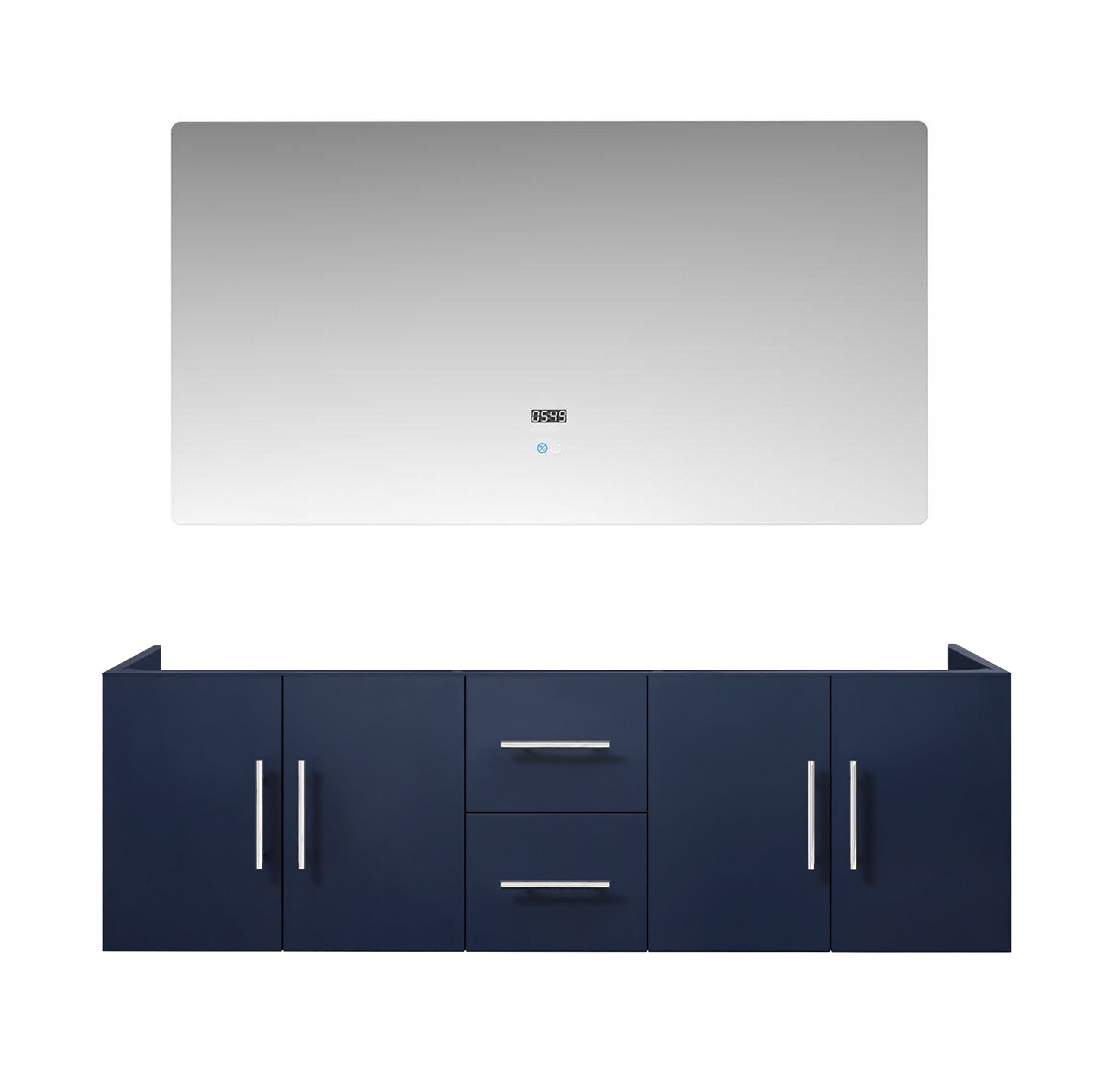 Geneva 60 in. W x 22 in. D Navy Blue Double Bath Vanity
