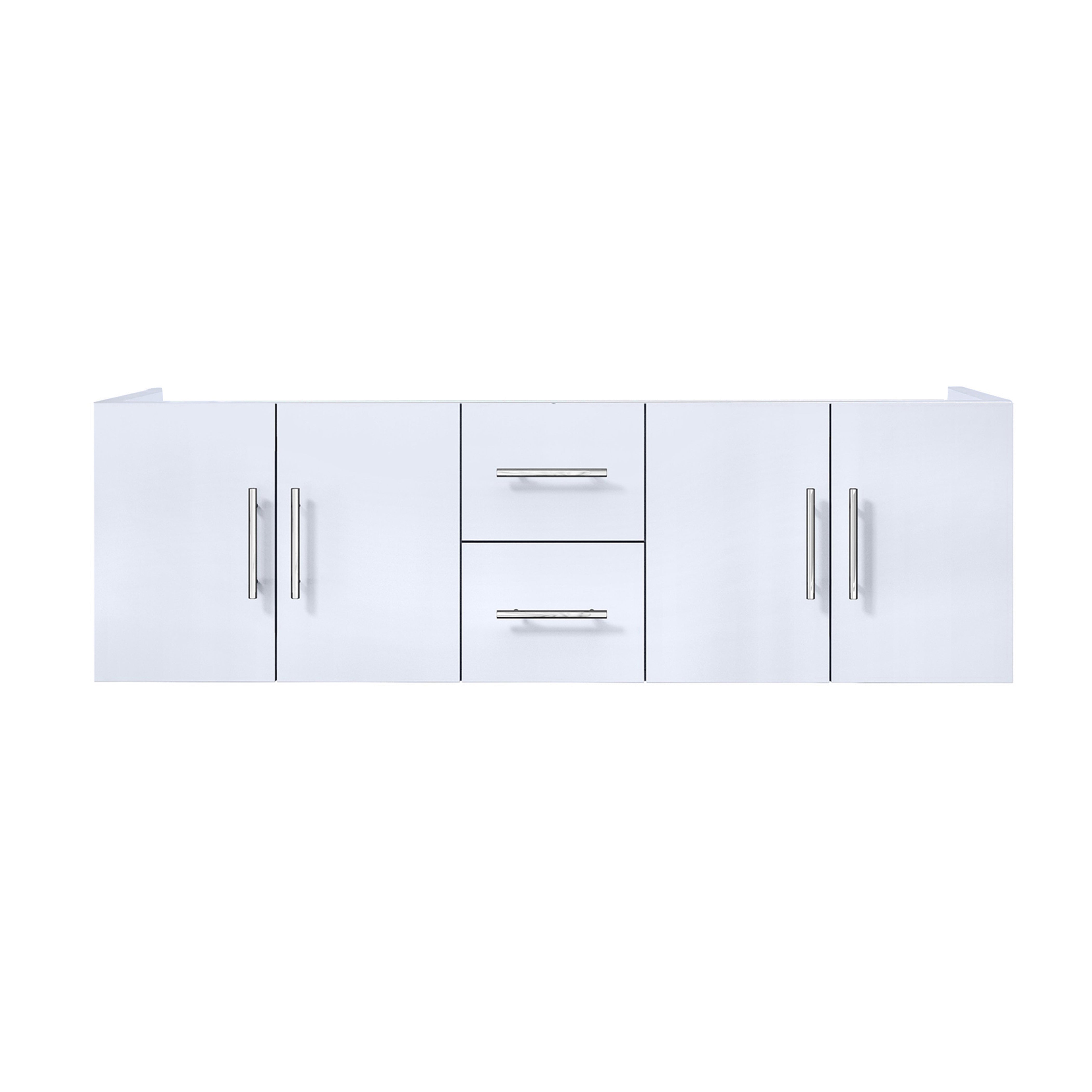 Geneva 60 in. W x 22 in. D Glossy White Double Bath Vanity