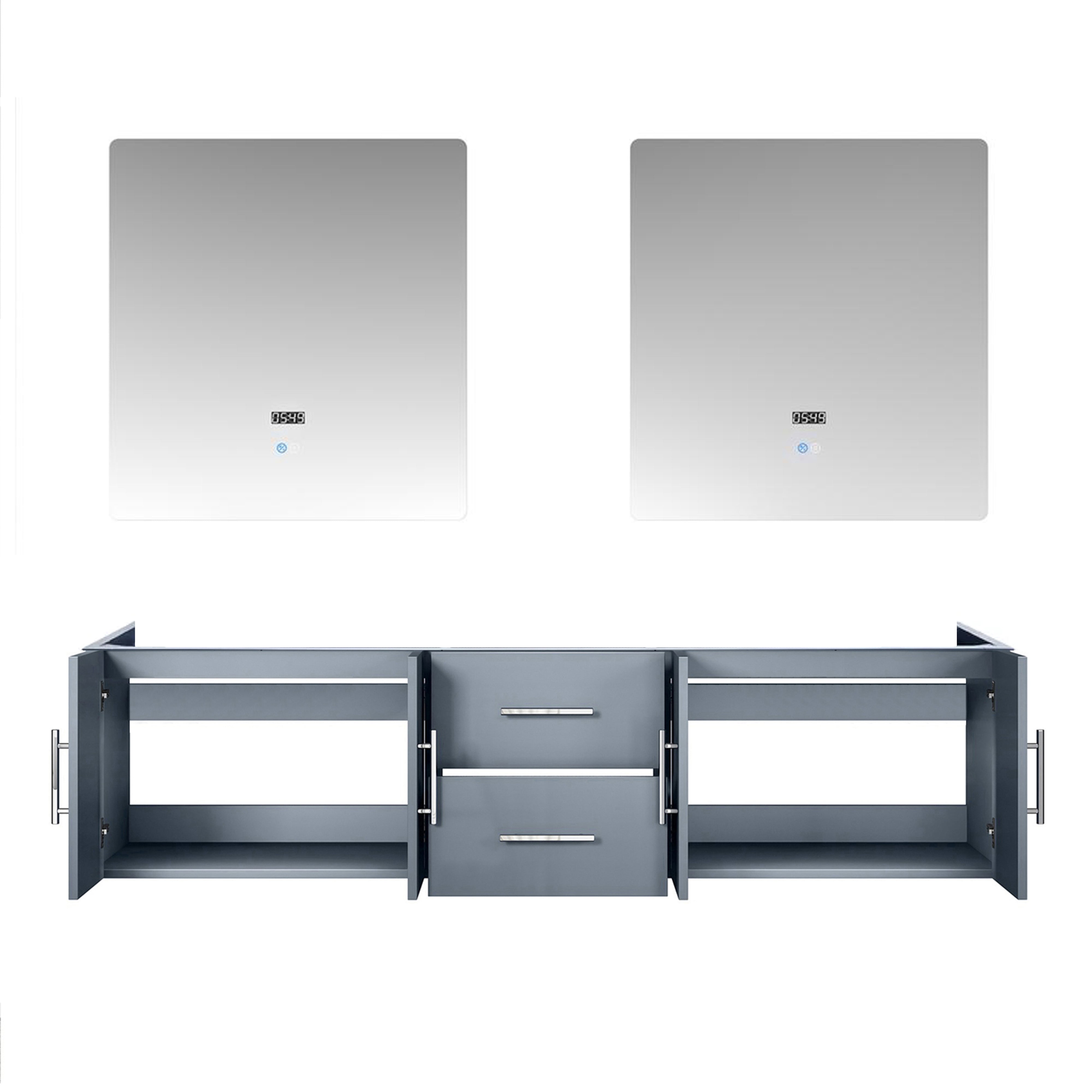Geneva 72 in. W x 22 in. D Dark Grey Double Bath Vanity