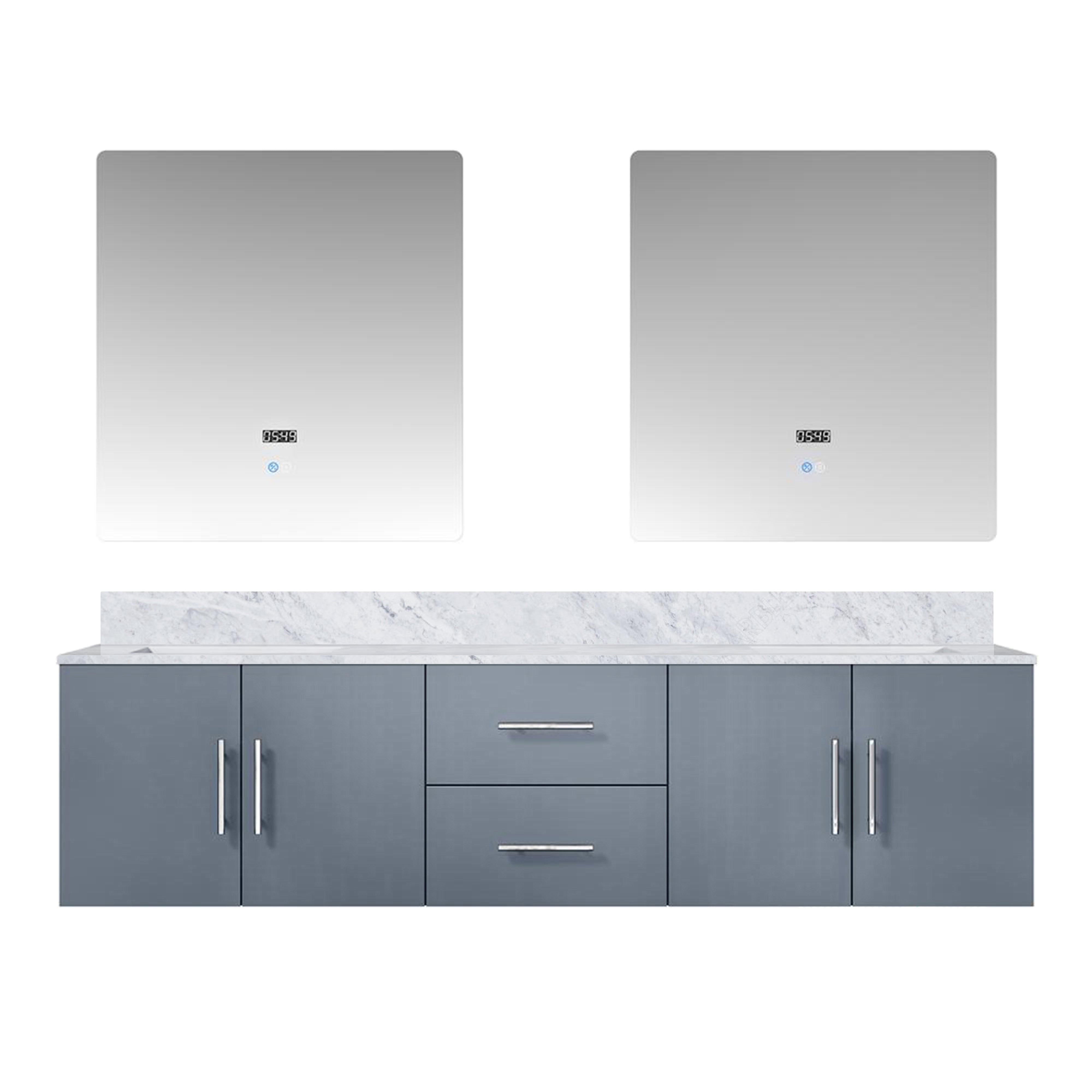 Geneva 72 in. W x 22 in. D Dark Grey Double Bath Vanity