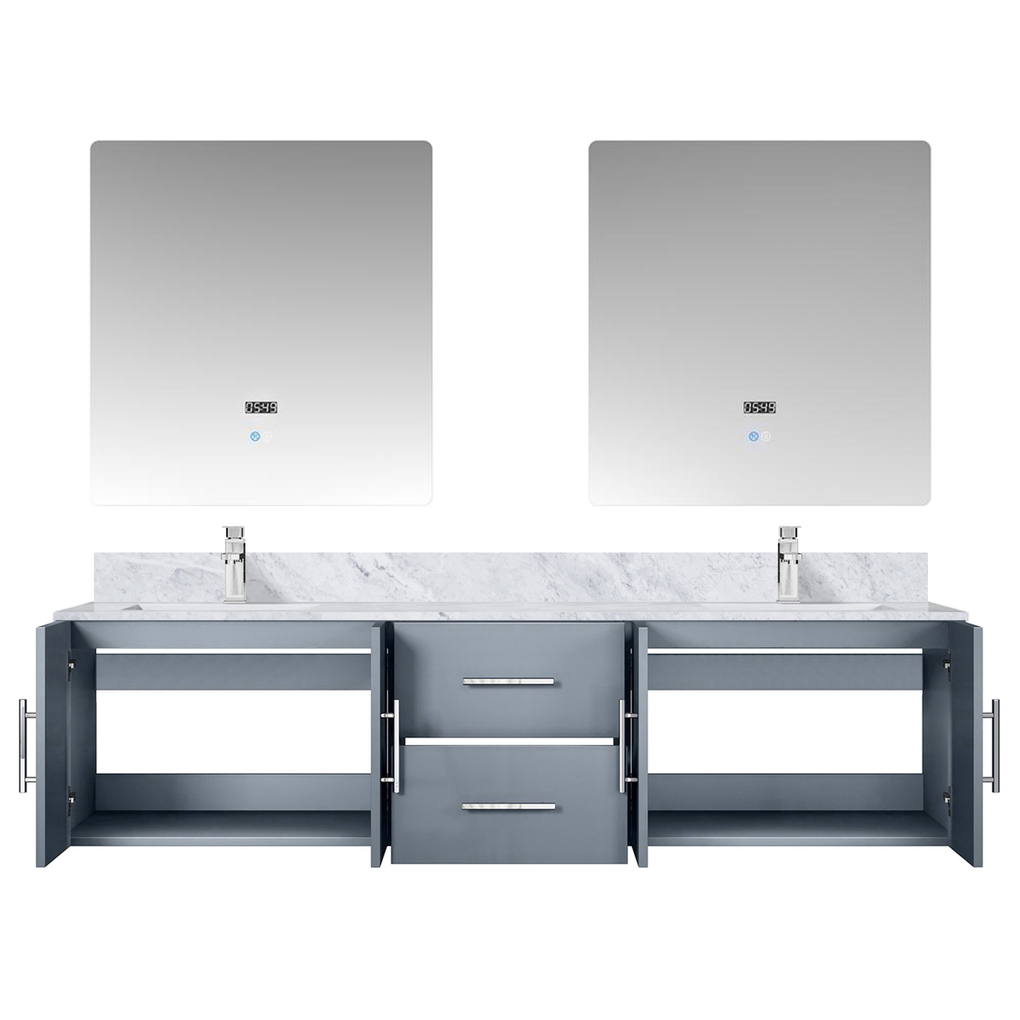 Geneva 72 in. W x 22 in. D Dark Grey Double Bath Vanity