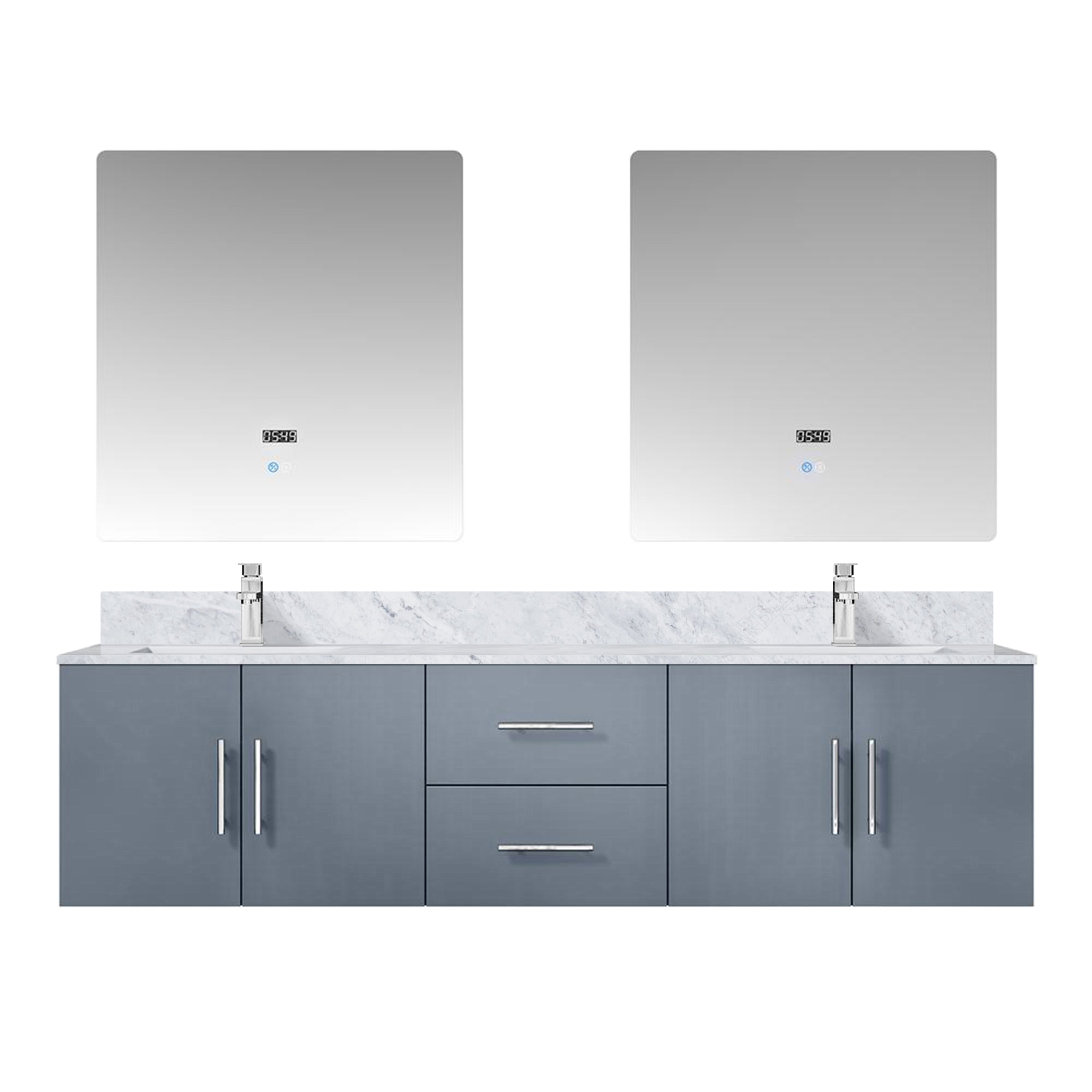 Geneva 72 in. W x 22 in. D Dark Grey Double Bath Vanity