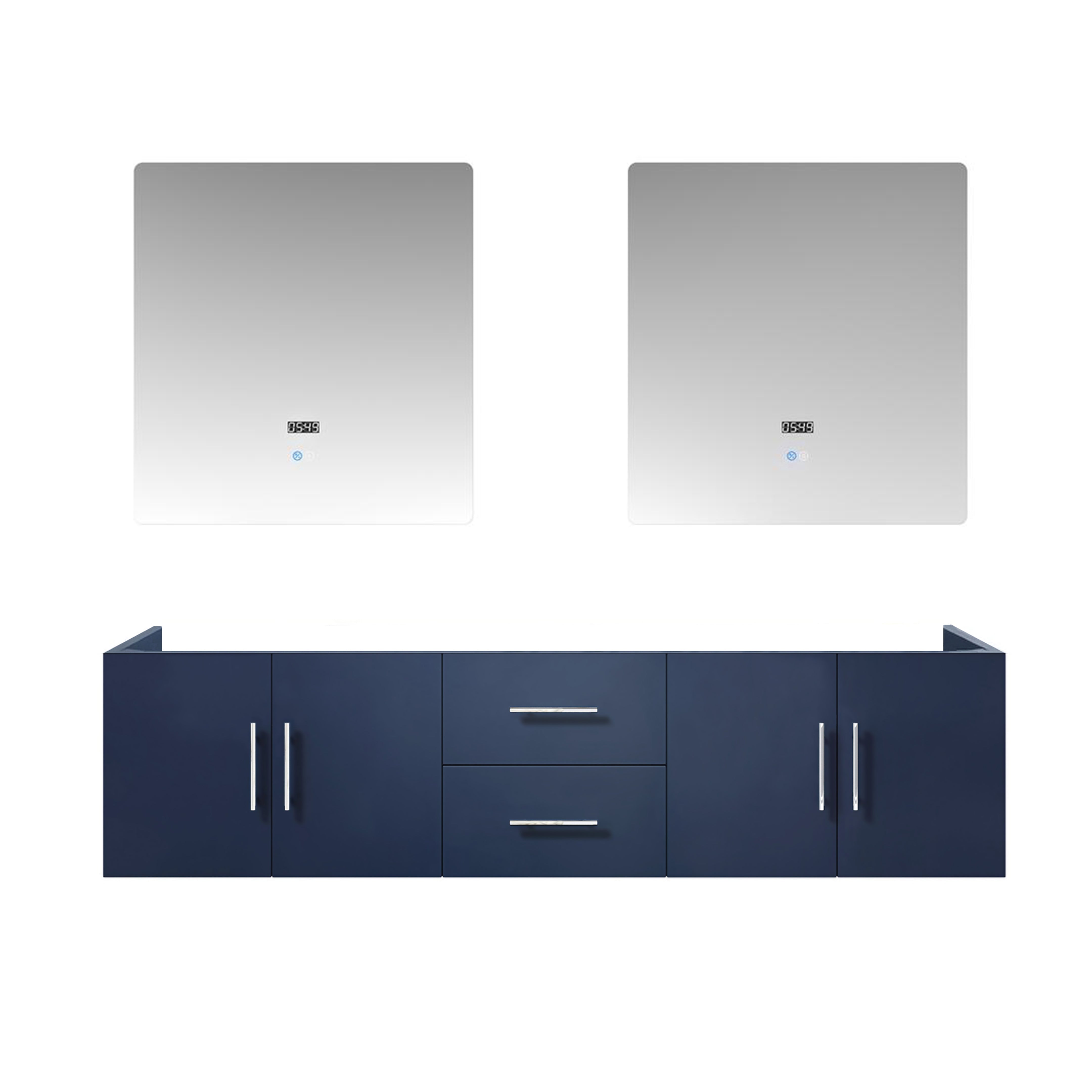 Geneva 72 in. W x 22 in. D Navy Blue Double Bath Vanity