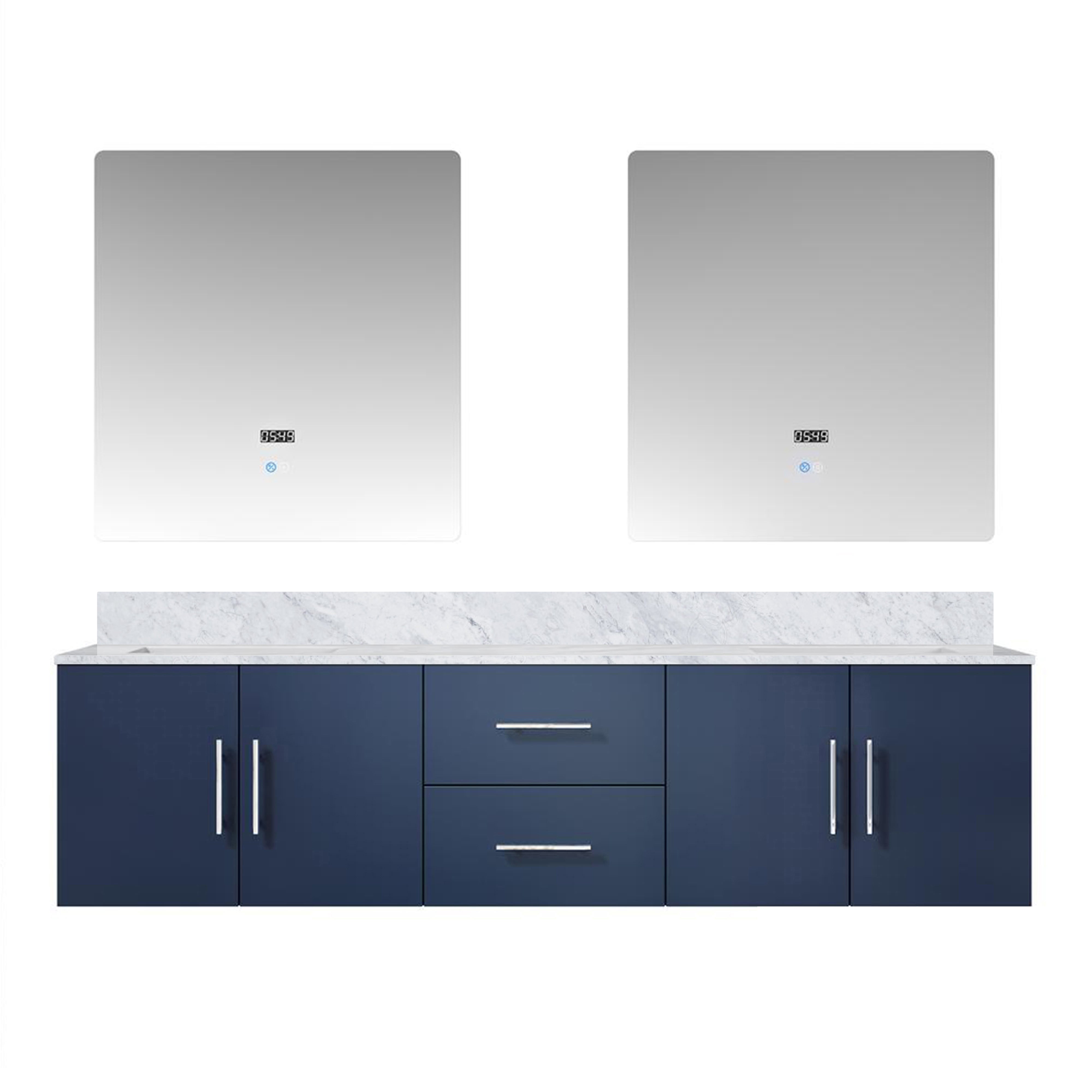 Geneva 72 in. W x 22 in. D Navy Blue Double Bath Vanity