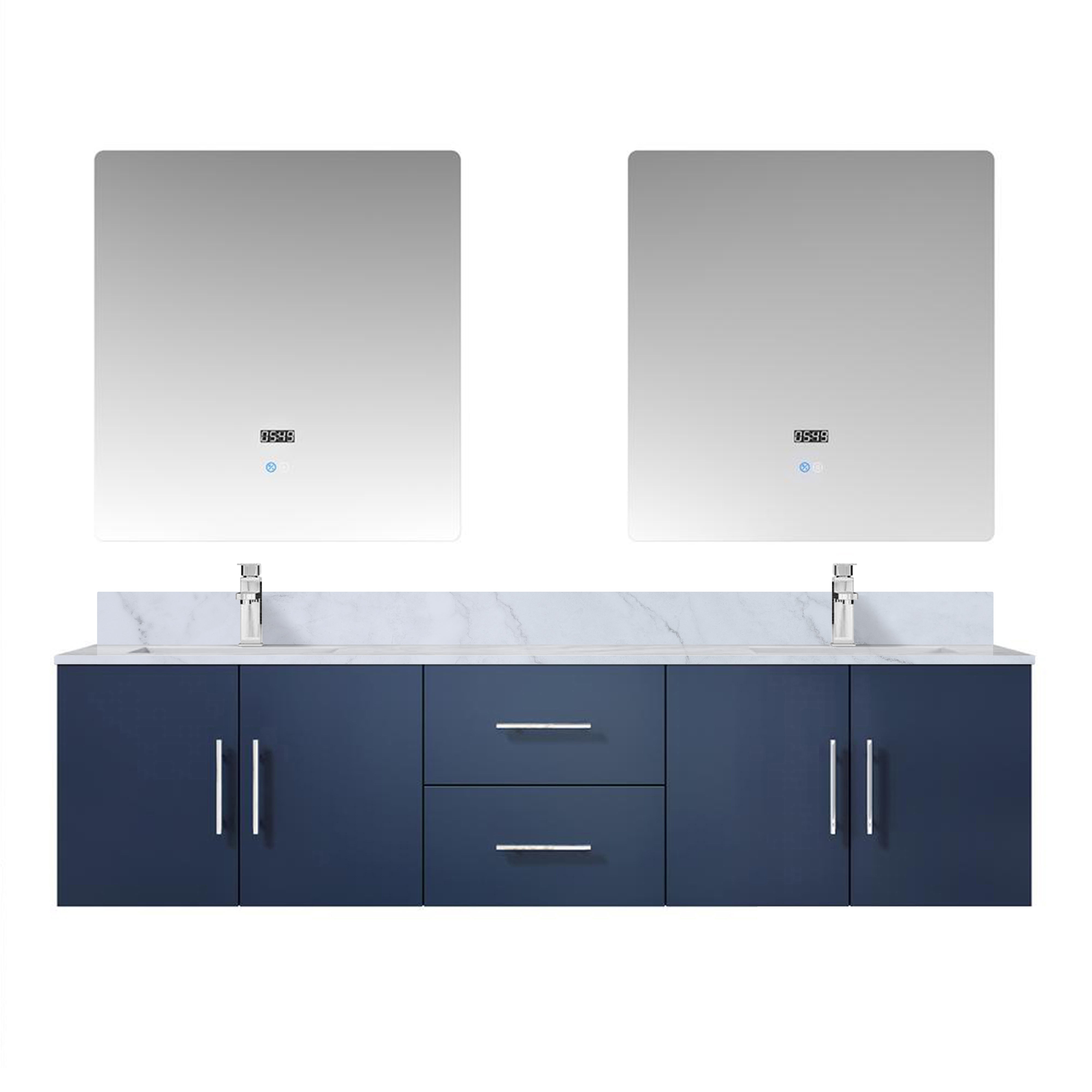 Geneva 72 in. W x 22 in. D Navy Blue Double Bath Vanity