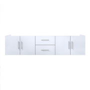 Geneva 72 in. W x 22 in. D Glossy White Double Bath Vanity
