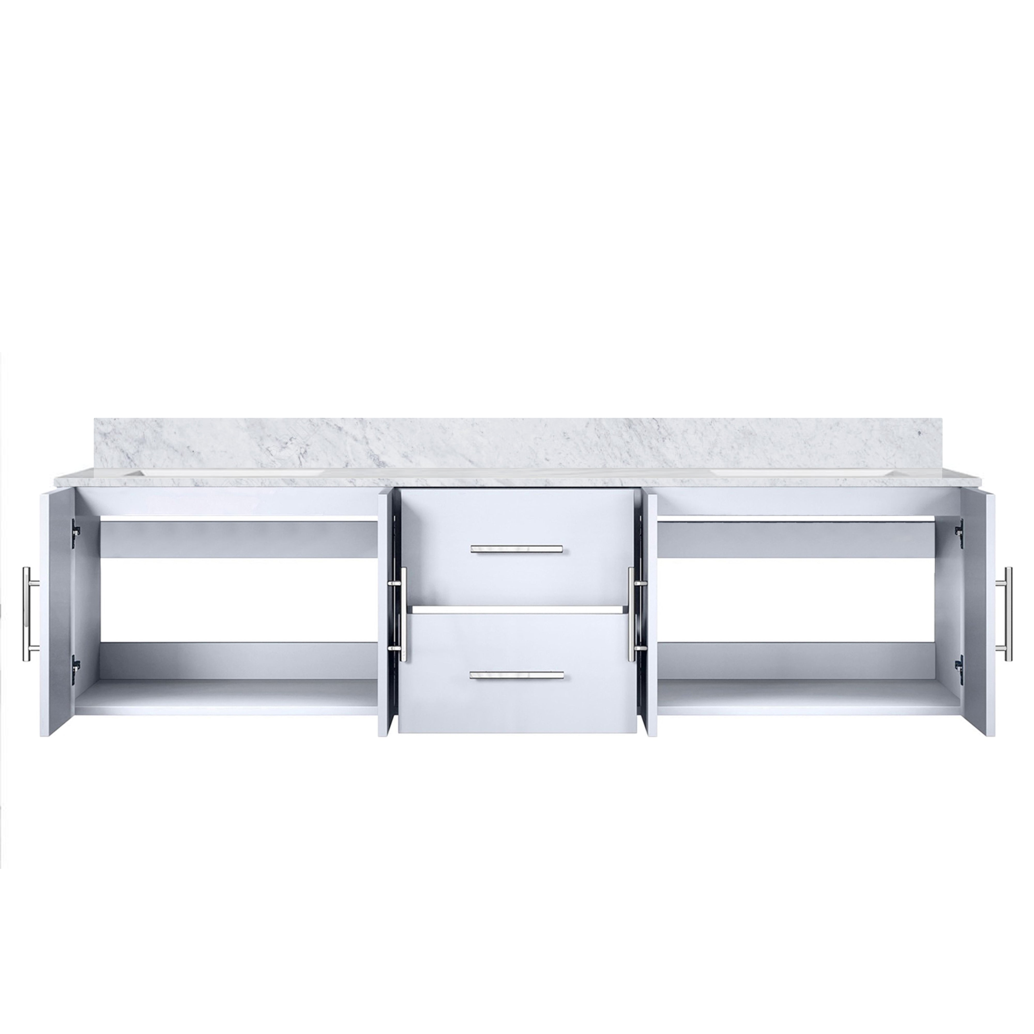 Geneva 72 in. W x 22 in. D Glossy White Double Bath Vanity