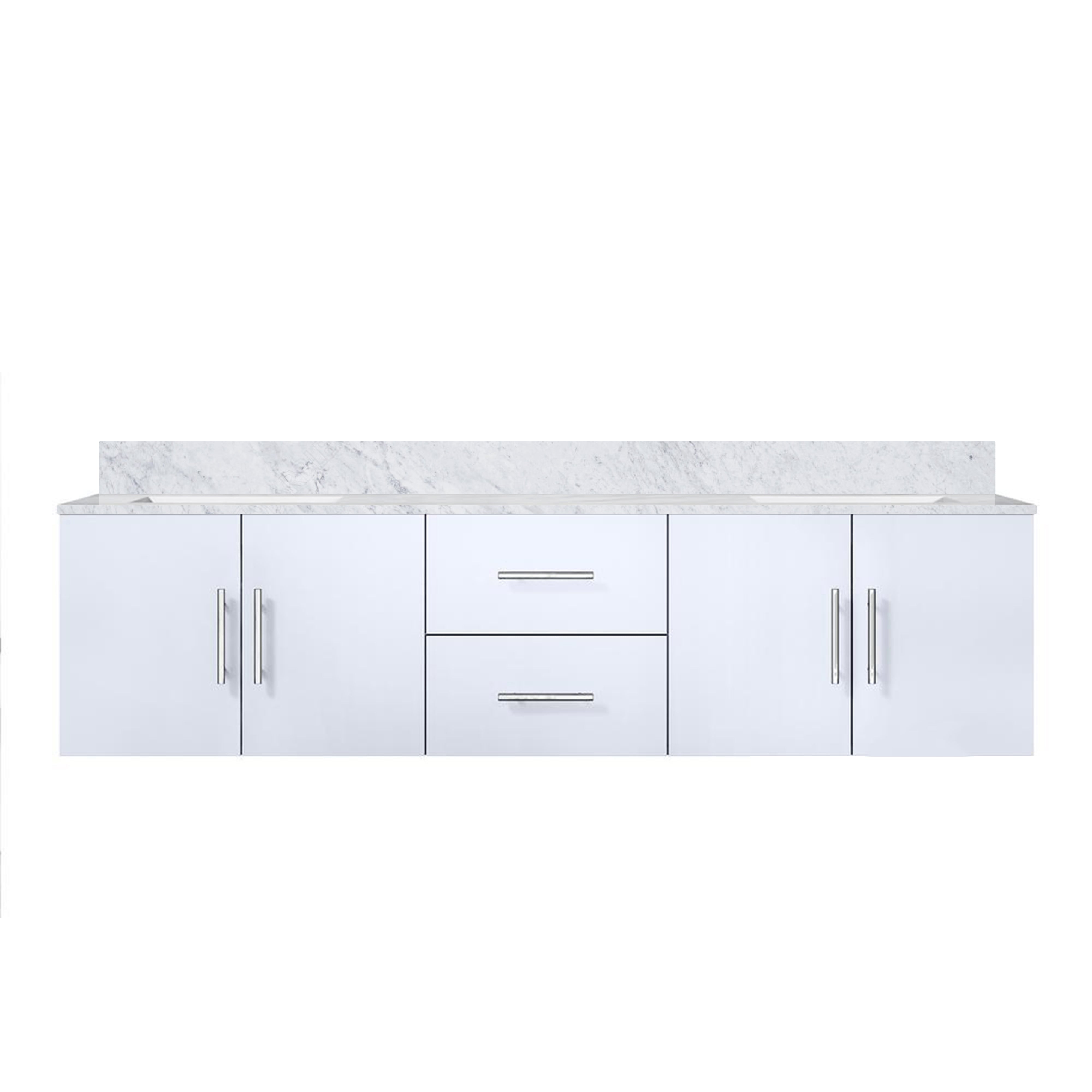 Geneva 72 in. W x 22 in. D Glossy White Double Bath Vanity