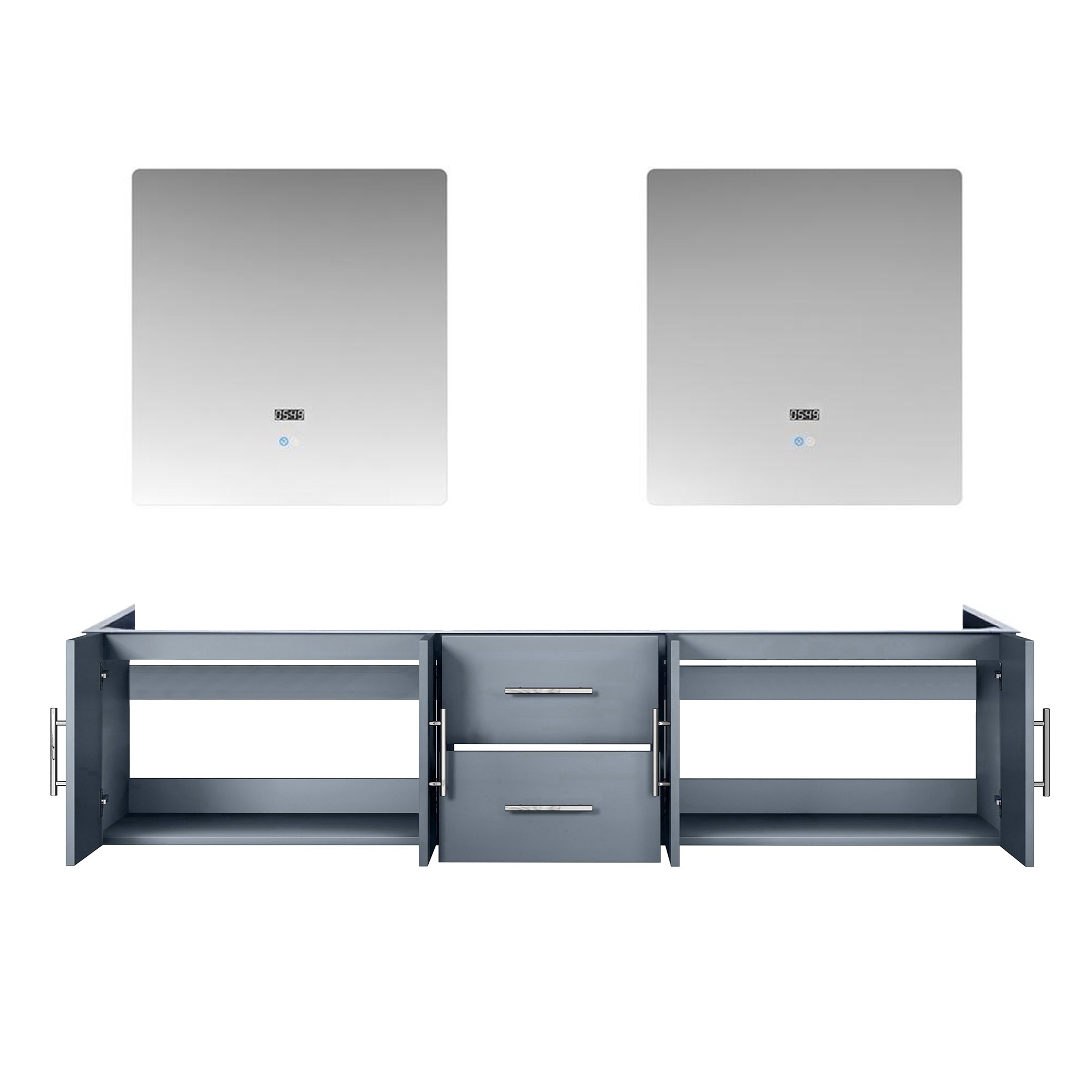 Geneva 80 in. W x 22 in. D Dark Grey Double Bath Vanity
