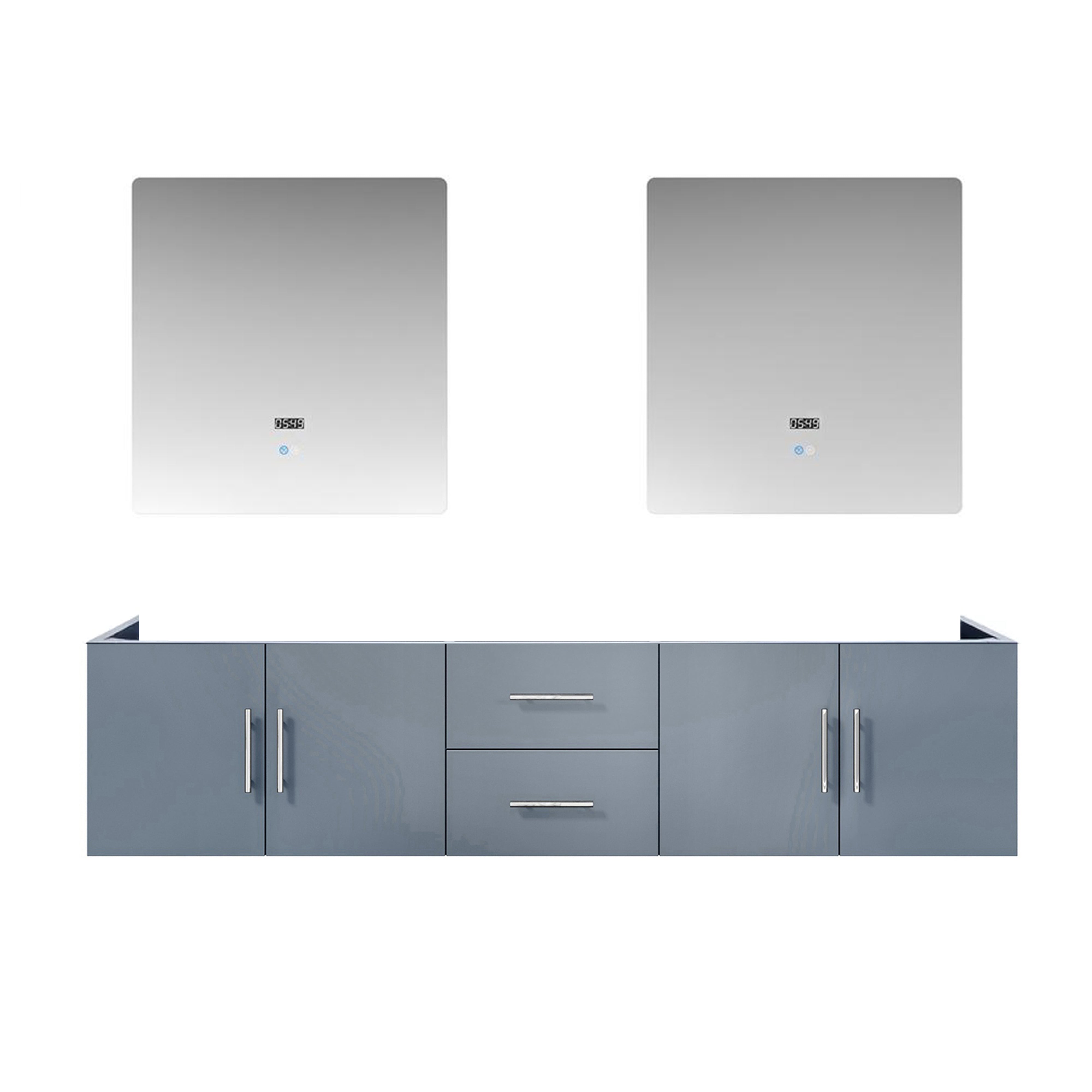 Geneva 80 in. W x 22 in. D Dark Grey Double Bath Vanity