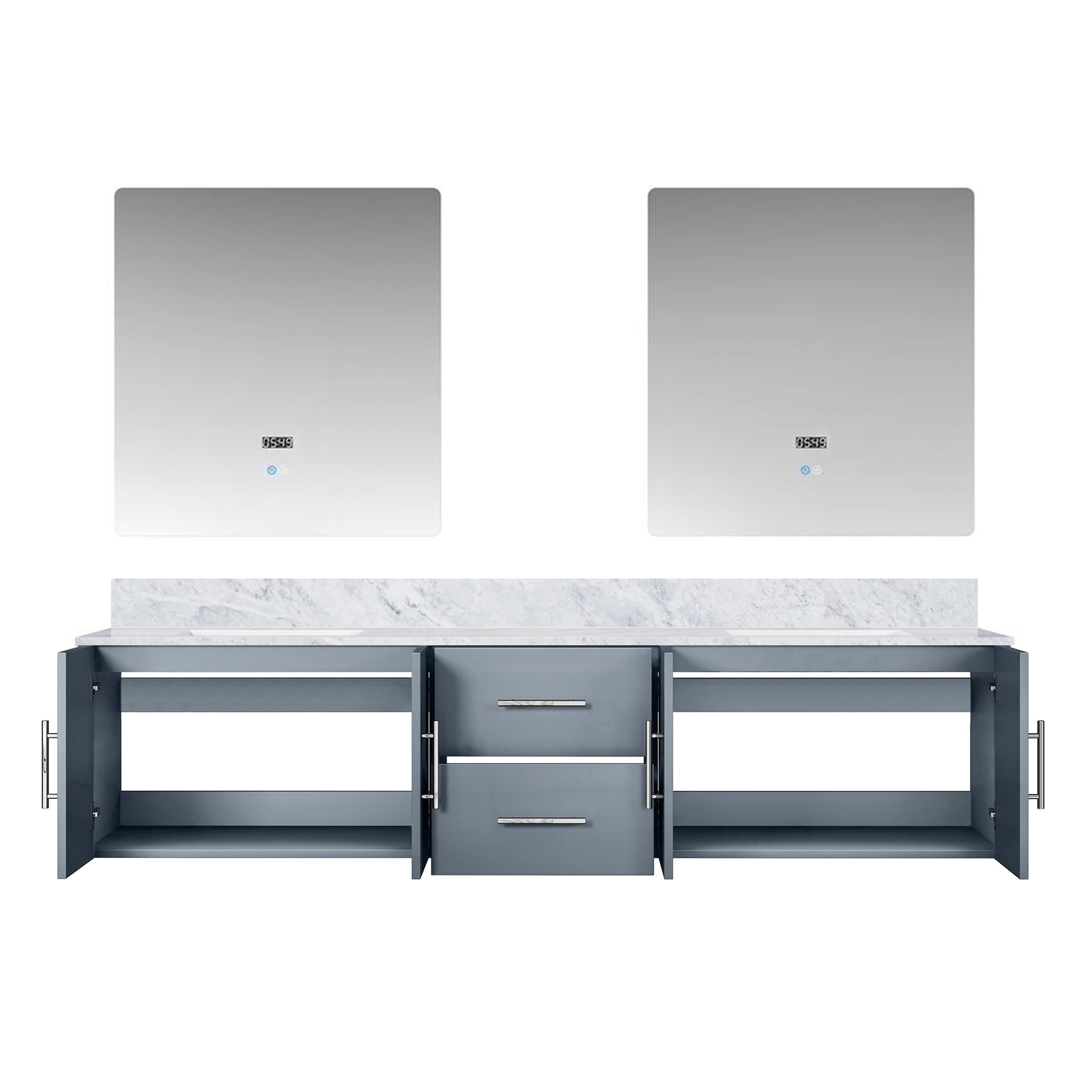 Geneva 80 in. W x 22 in. D Dark Grey Double Bath Vanity