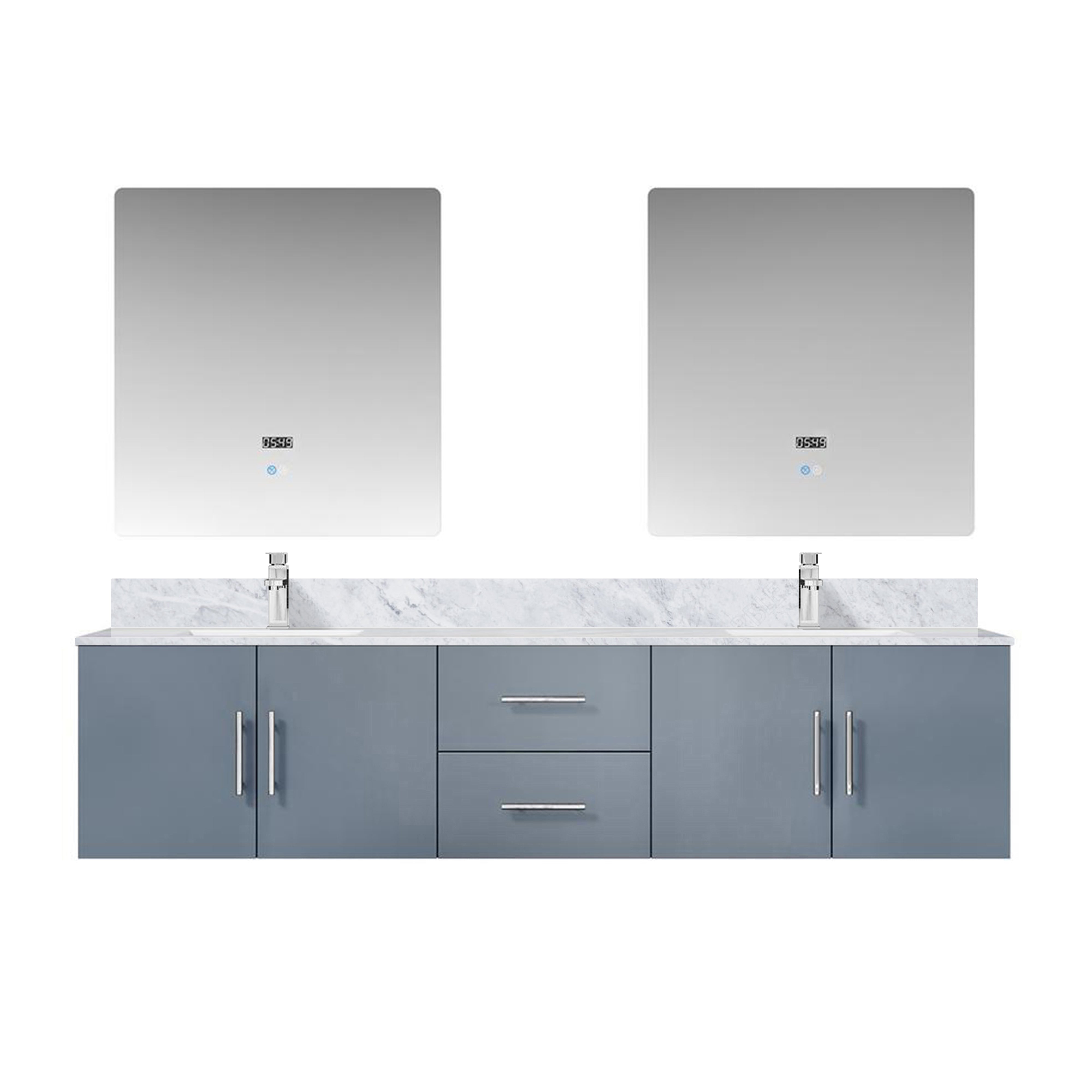 Geneva 80 in. W x 22 in. D Dark Grey Double Bath Vanity