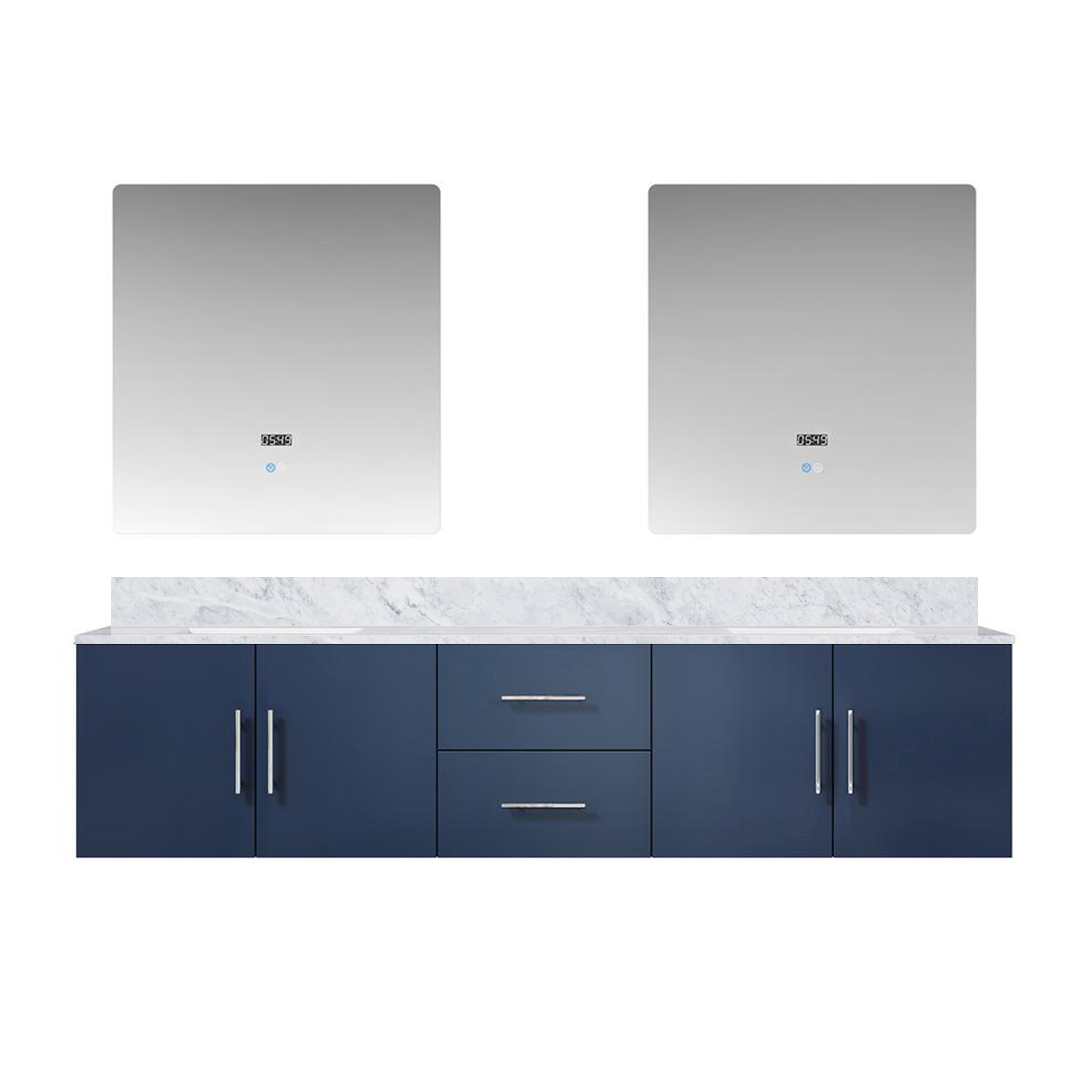 Geneva 80 in. W x 22 in. D Navy Blue Double Bath Vanity