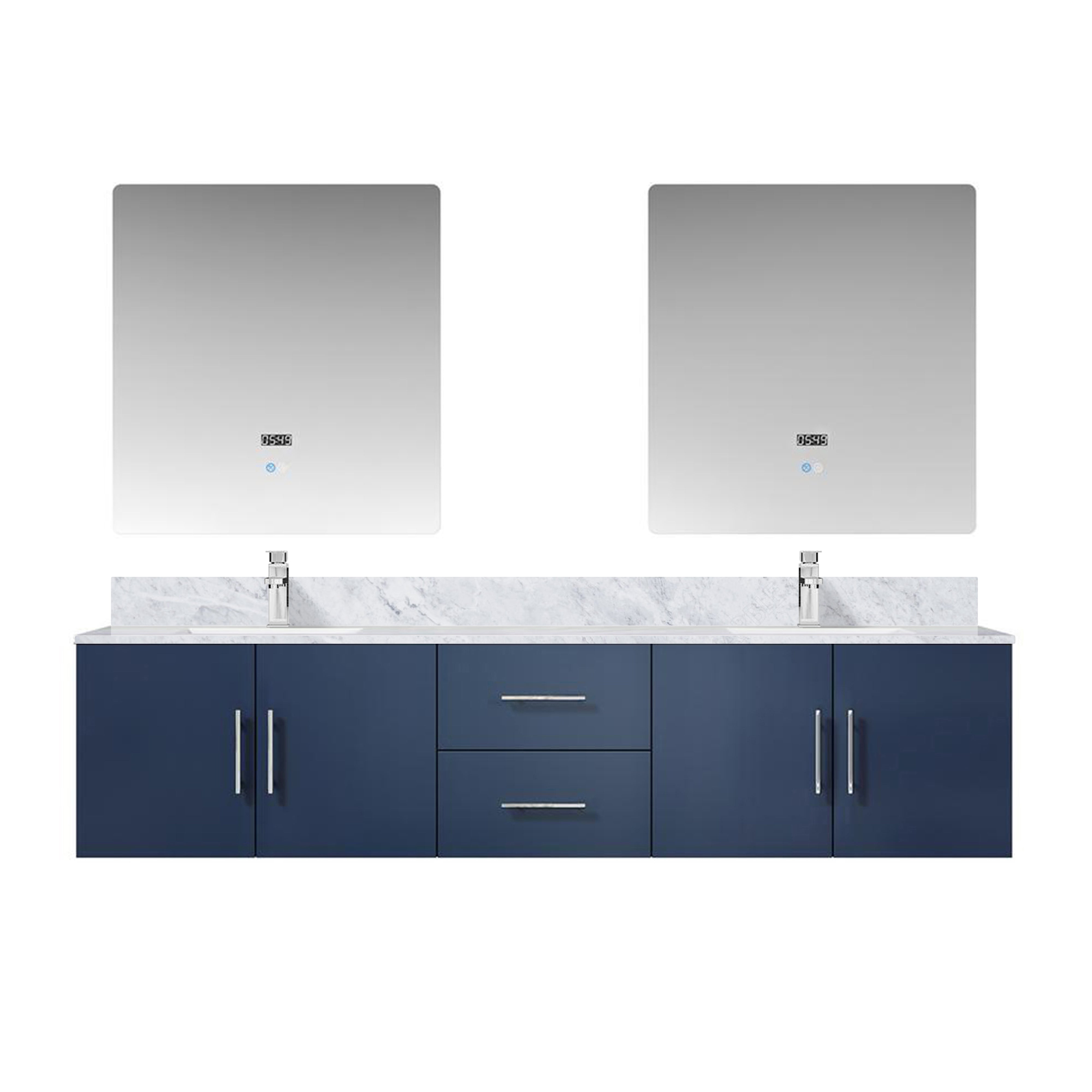 Geneva 80 in. W x 22 in. D Navy Blue Double Bath Vanity