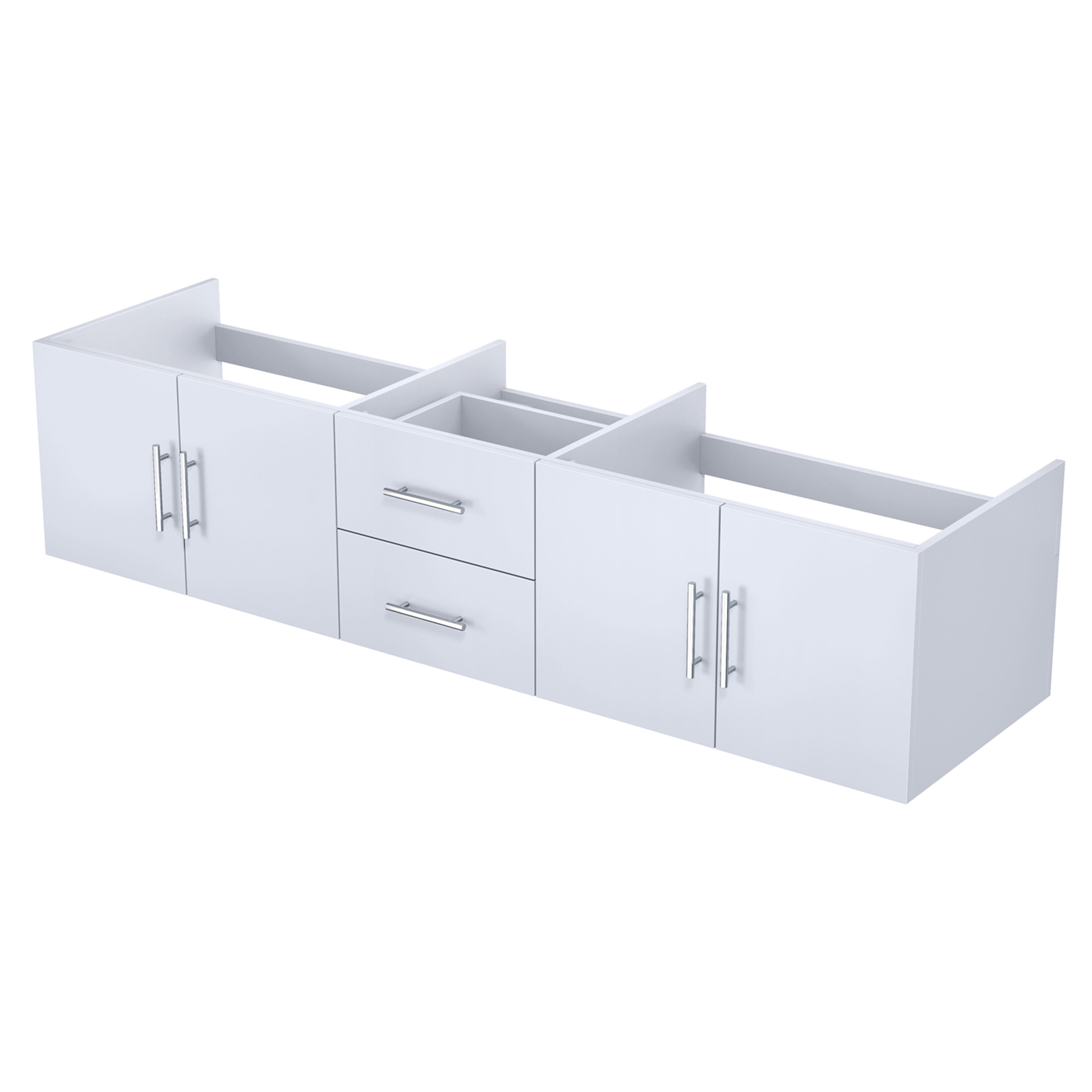 Geneva 80 in. W x 22 in. D Glossy White Double Bath Vanity