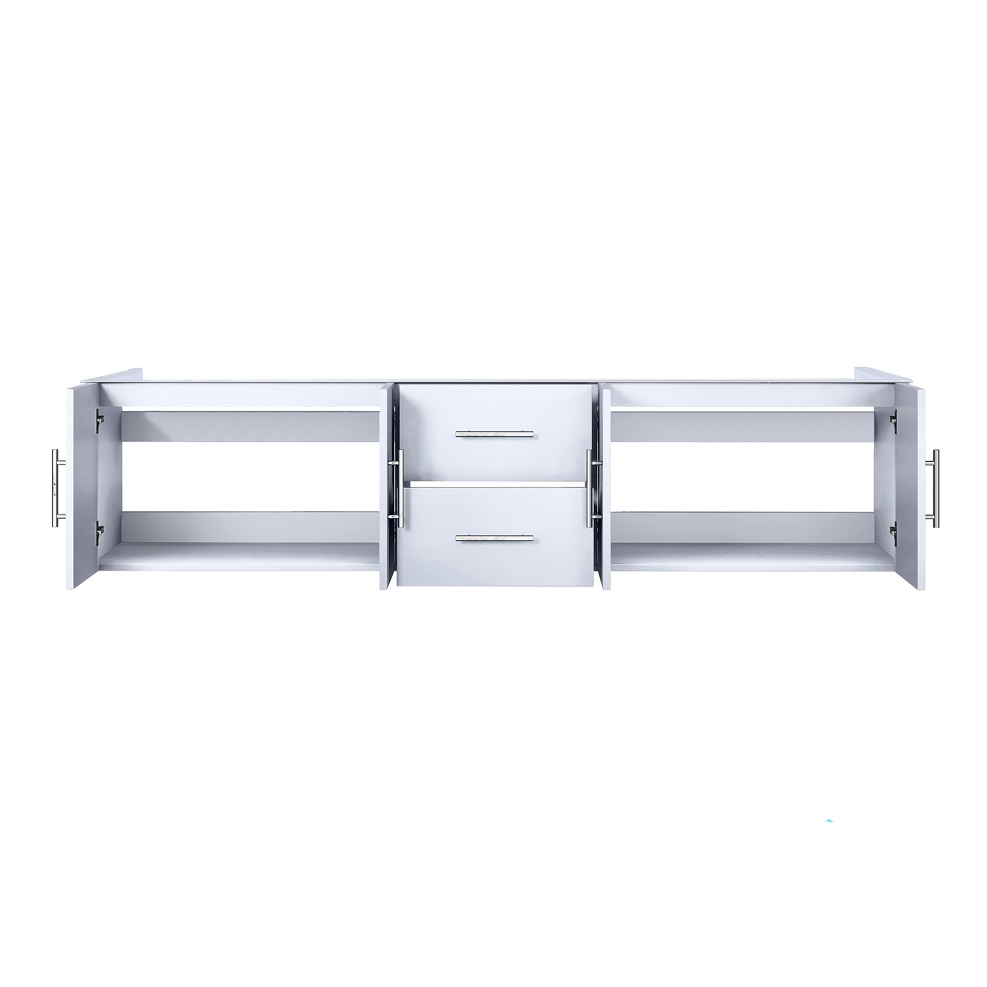 Geneva 80 in. W x 22 in. D Glossy White Double Bath Vanity