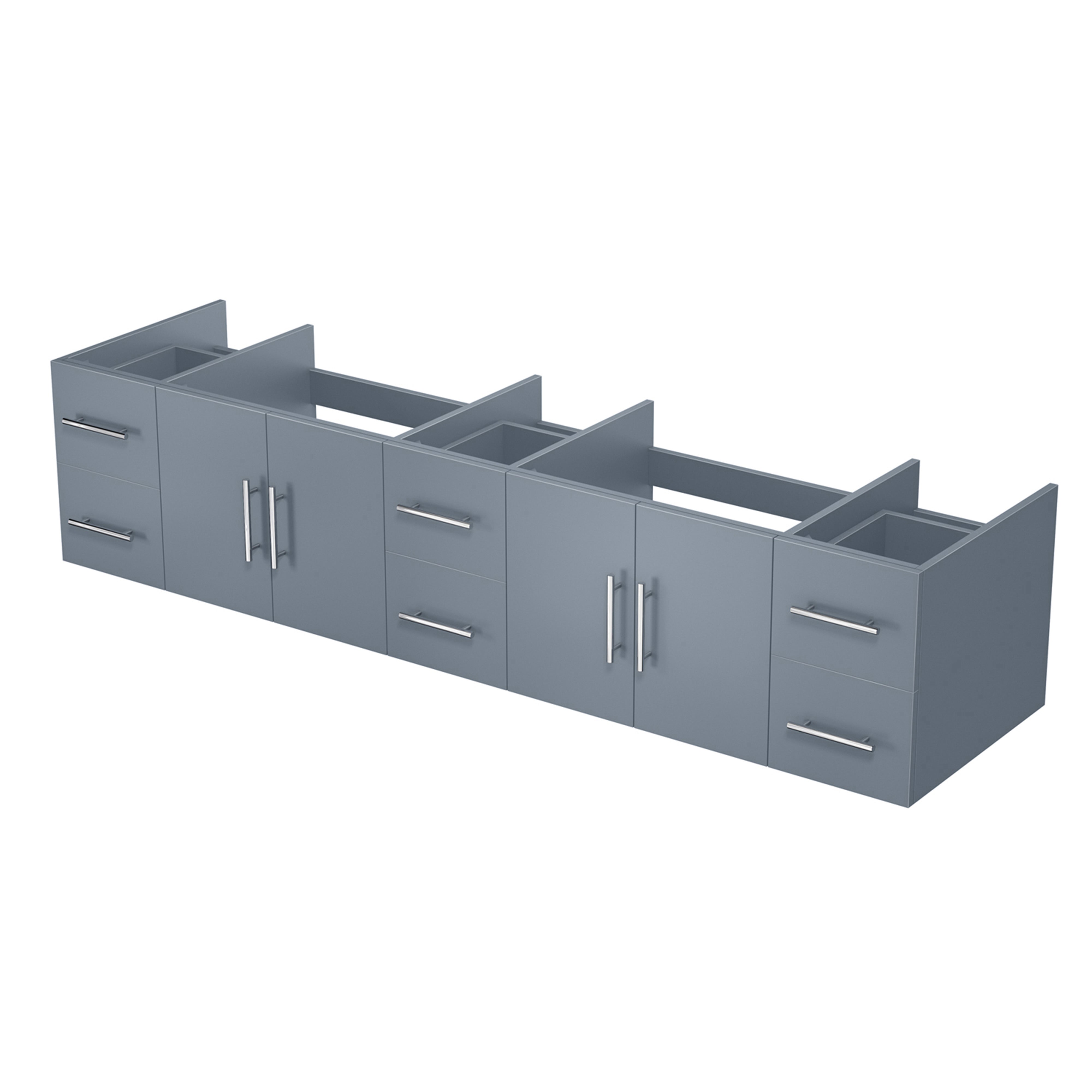 Geneva 84 in. W x 22 in. D Dark Grey Double Bath Vanity