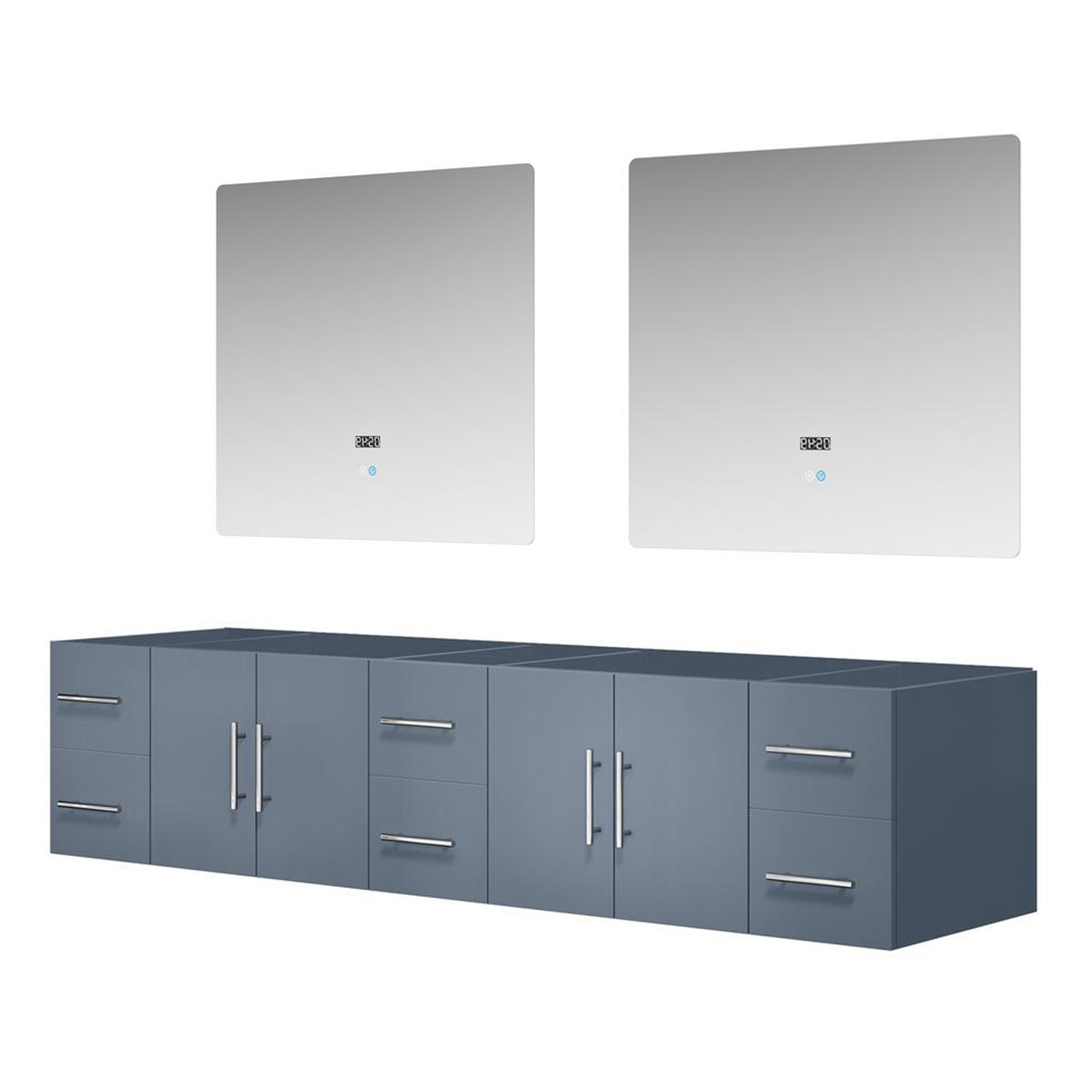 Geneva 84 in. W x 22 in. D Dark Grey Double Bath Vanity
