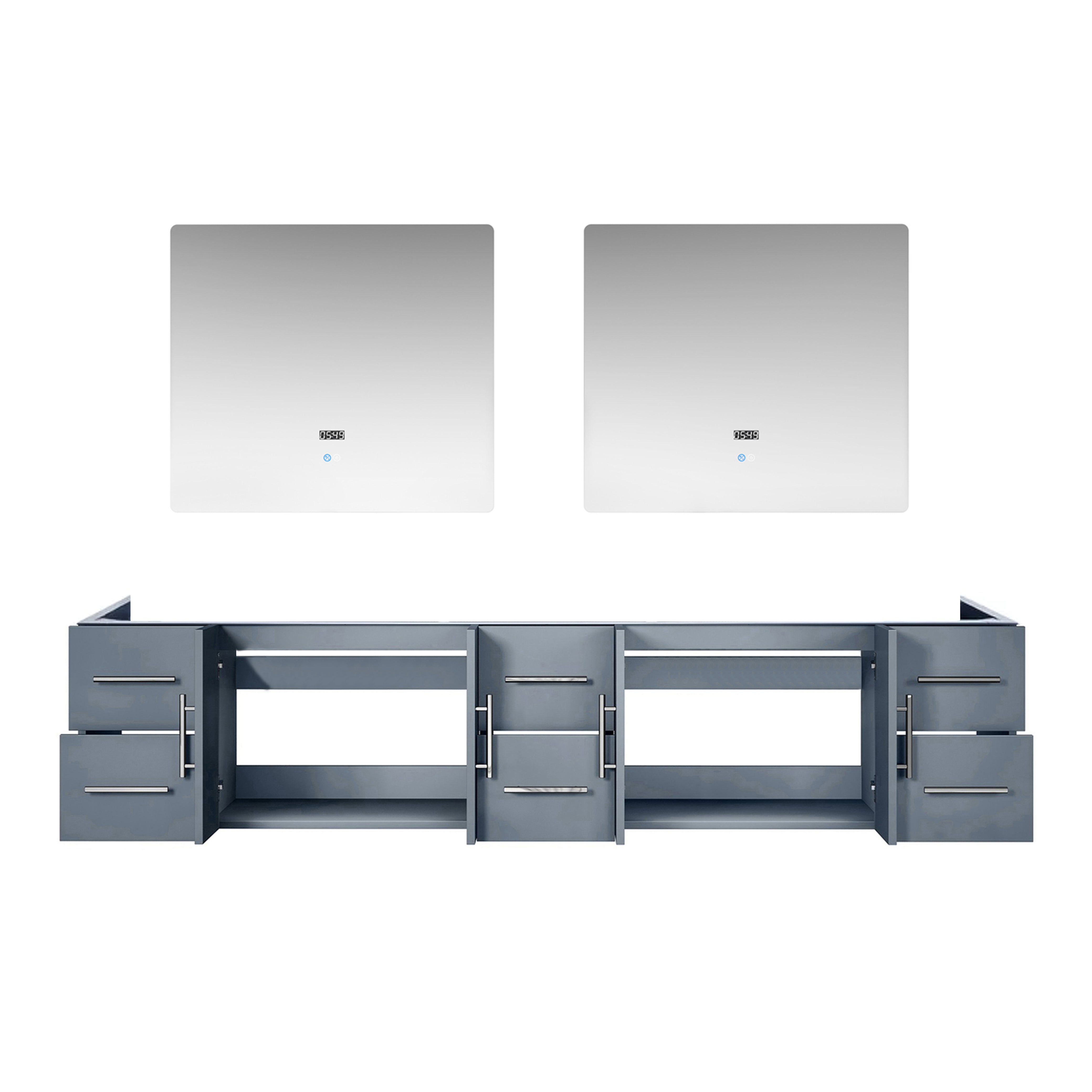 Geneva 84 in. W x 22 in. D Dark Grey Double Bath Vanity
