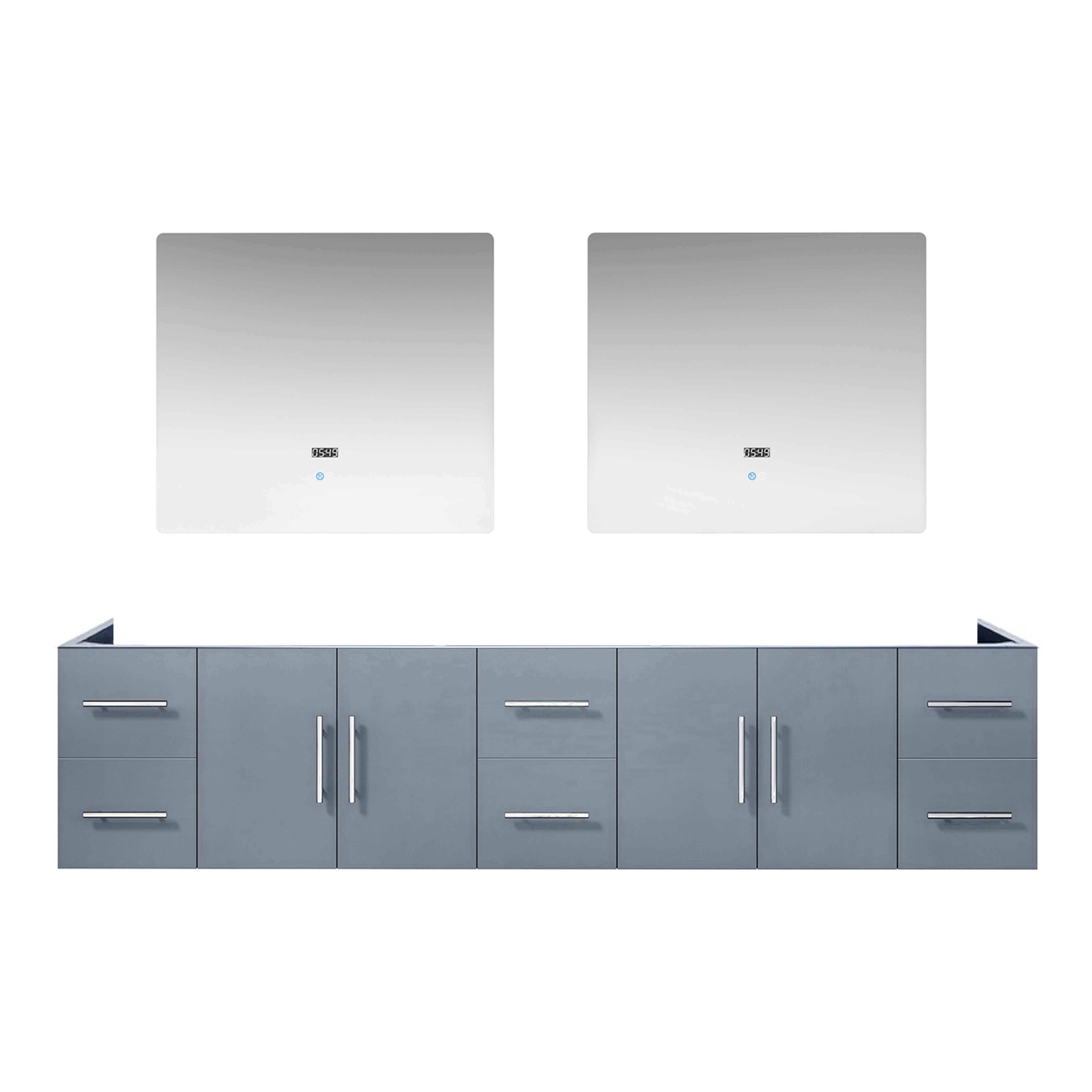 Geneva 84 in. W x 22 in. D Dark Grey Double Bath Vanity